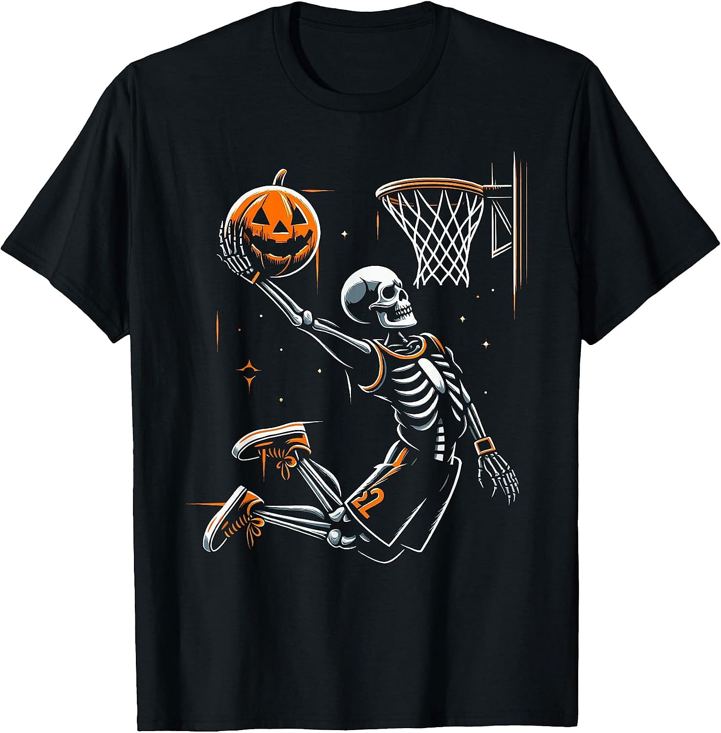 Skeleton Basketball Halloween T-Shirt | Funny Dunking Tee