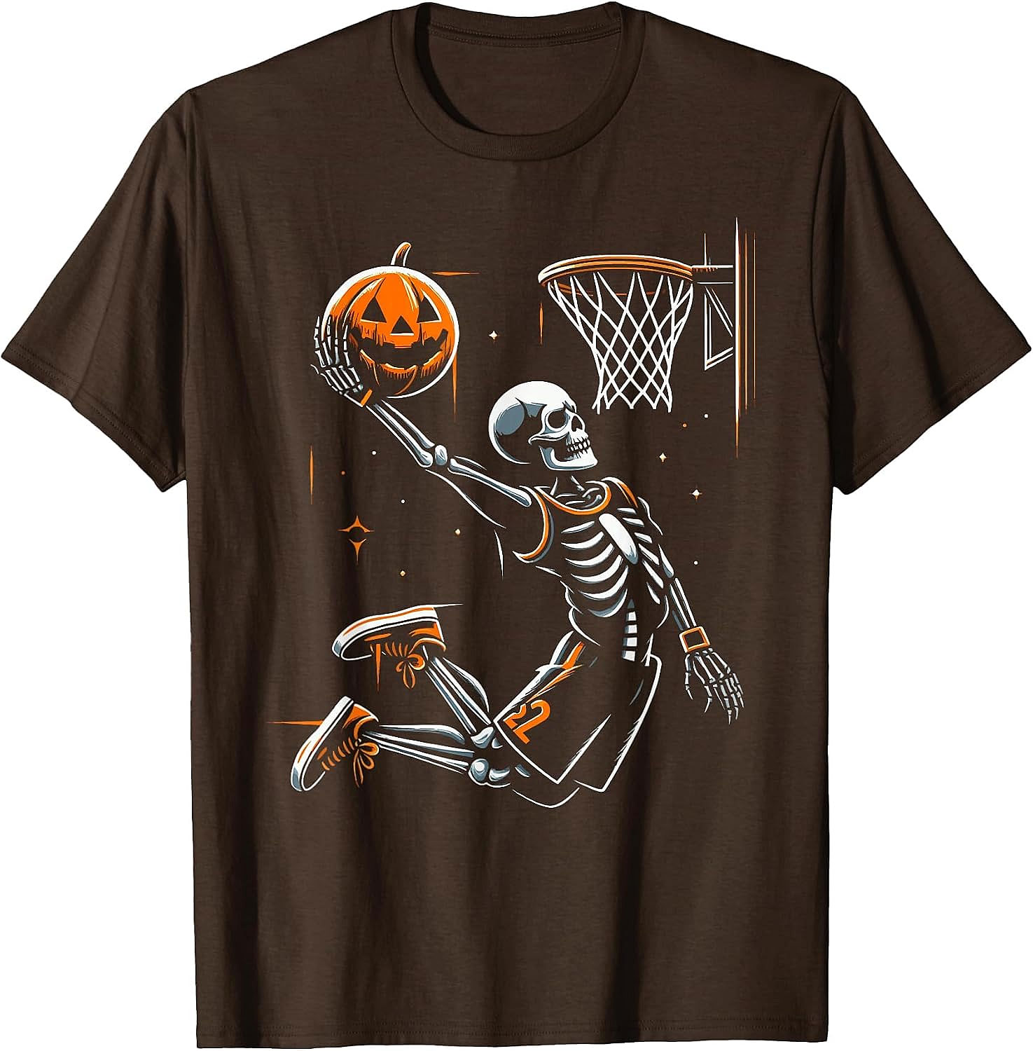 Skeleton Basketball Halloween T-Shirt | Funny Dunking Tee