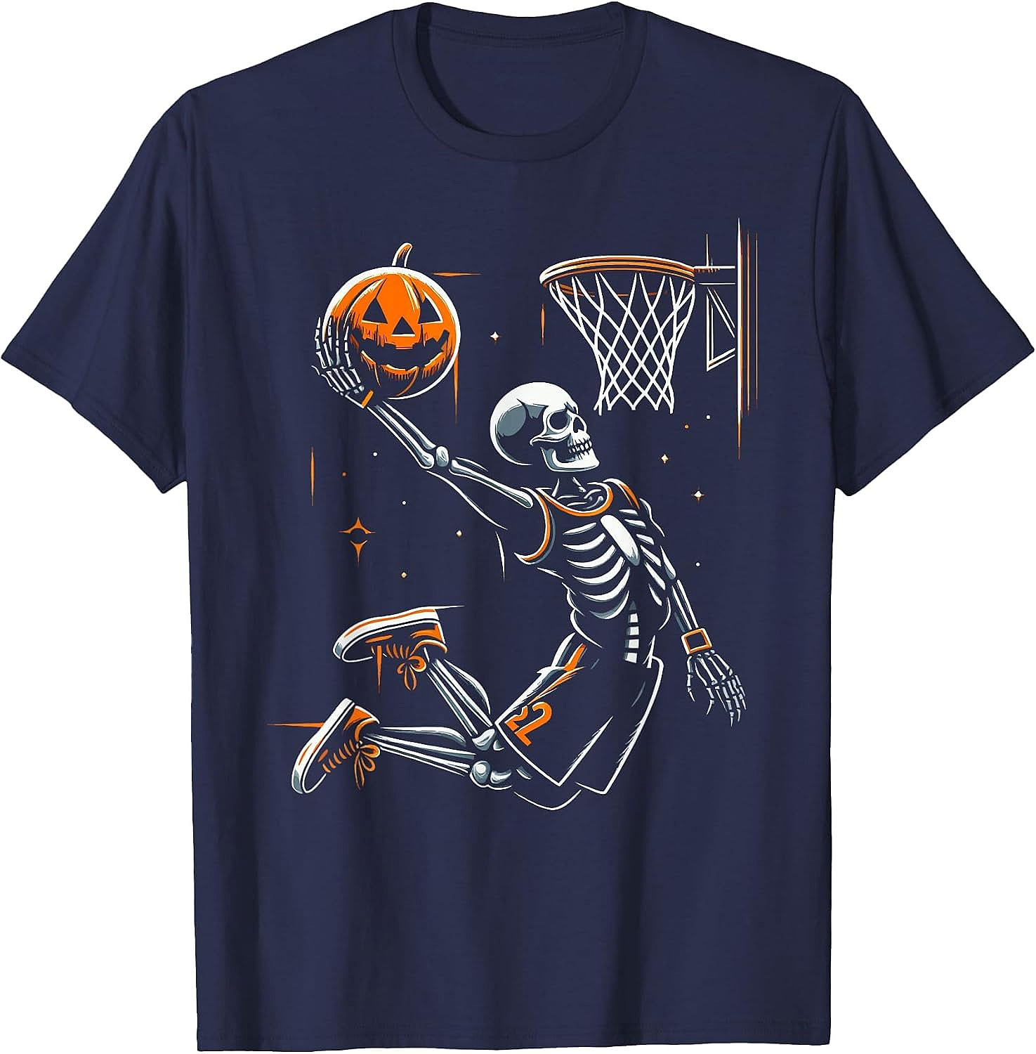 Skeleton Basketball Halloween T-Shirt | Funny Dunking Tee