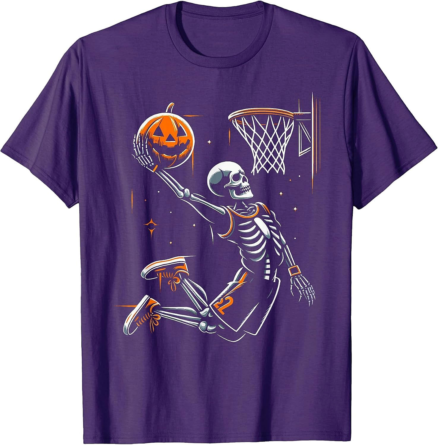 Skeleton Basketball Halloween T-Shirt | Funny Dunking Tee