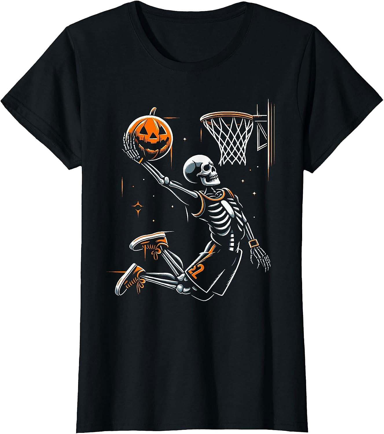 Skeleton Basketball Halloween T-Shirt | Funny Dunking Tee