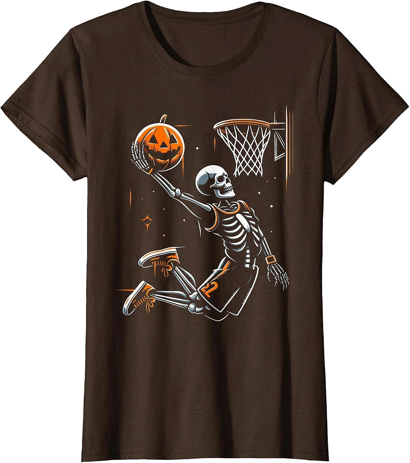 Skeleton Basketball Halloween T-Shirt | Funny Dunking Tee