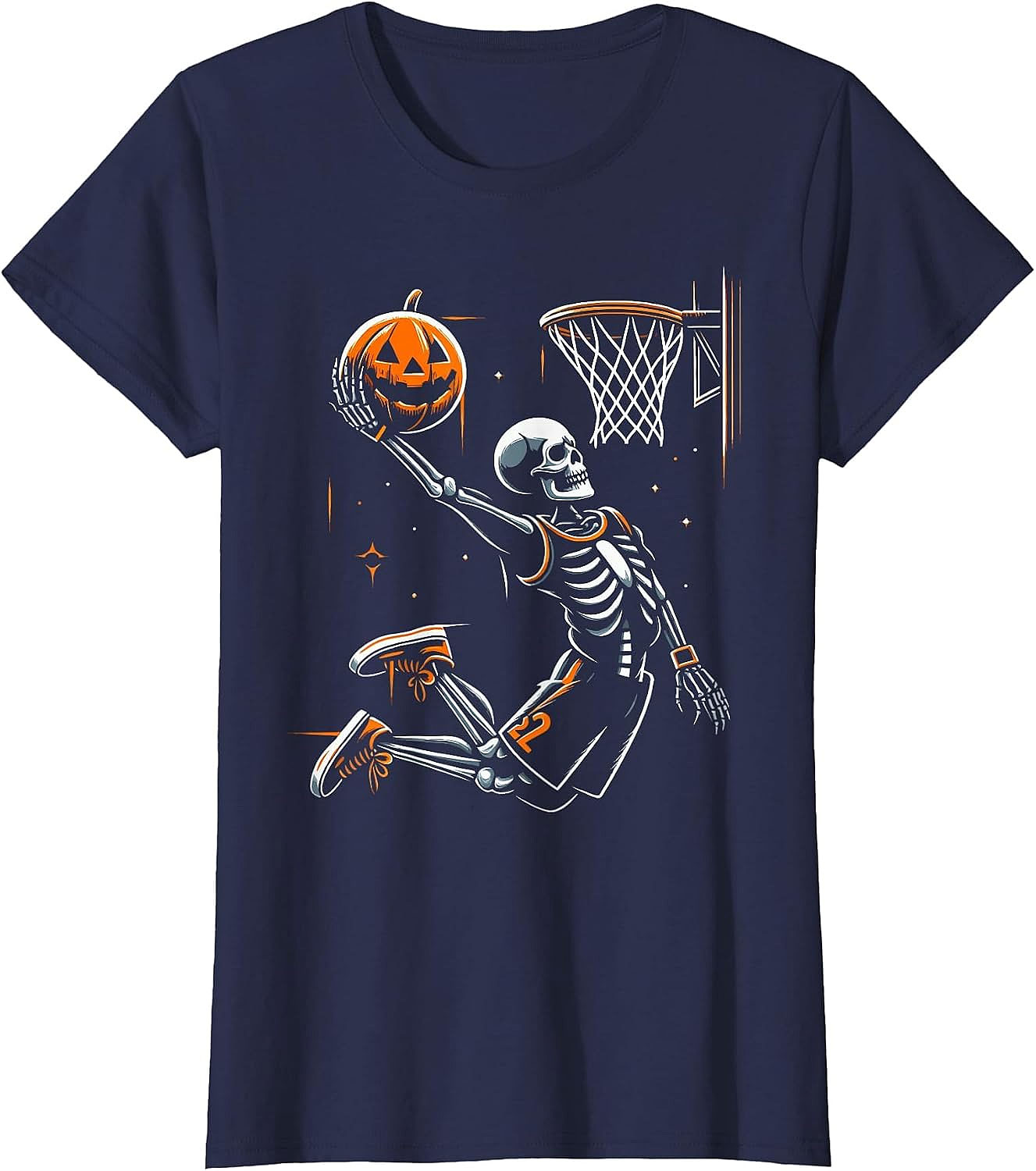 Skeleton Basketball Halloween T-Shirt | Funny Dunking Tee