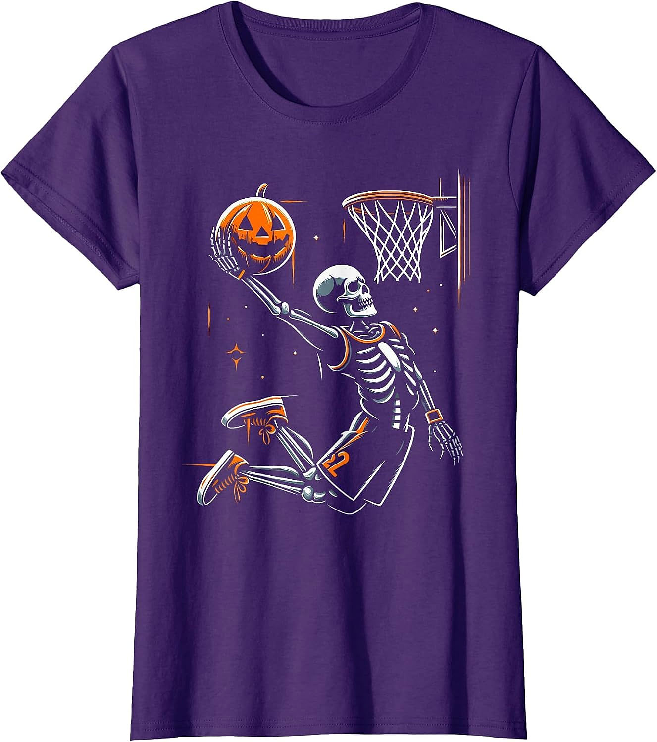 Skeleton Basketball Halloween T-Shirt | Funny Dunking Tee