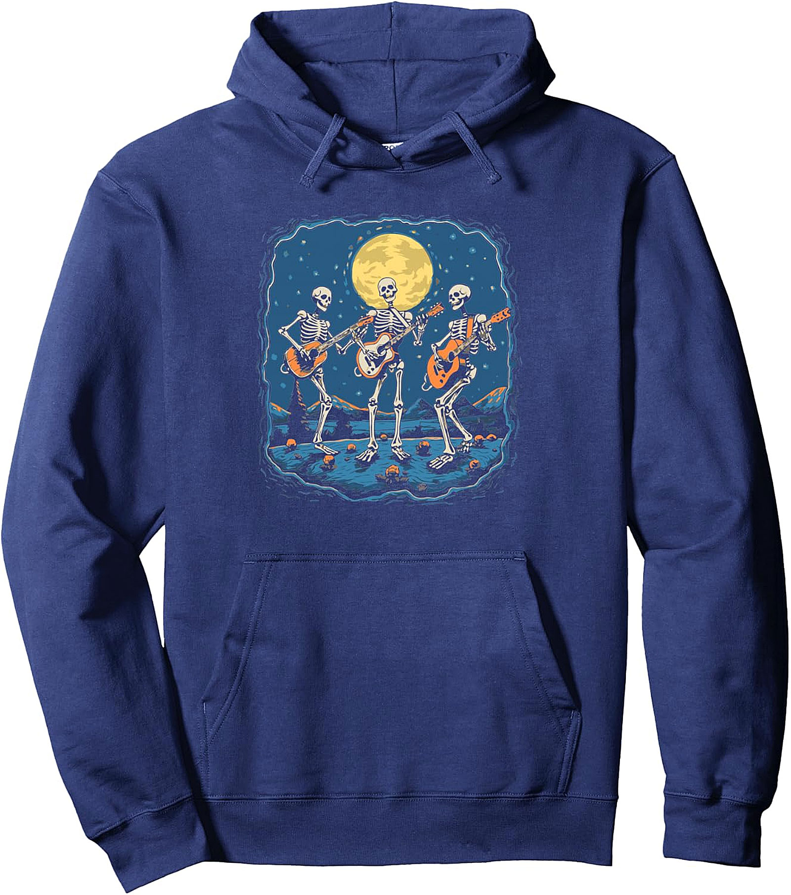  Dead Hippie Skeleton Band Pullover Hoodie | Vintage Music