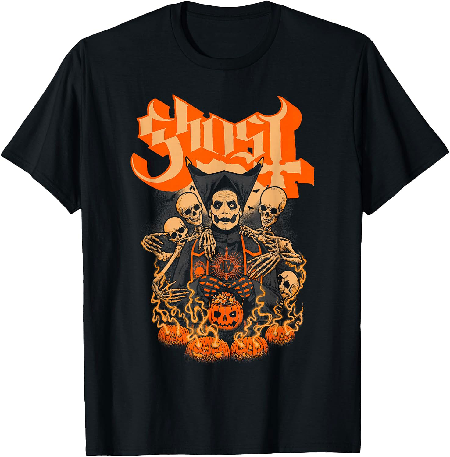 Ghost Great Pumpkin Halloween T-Shirt | Spooky Band Tee