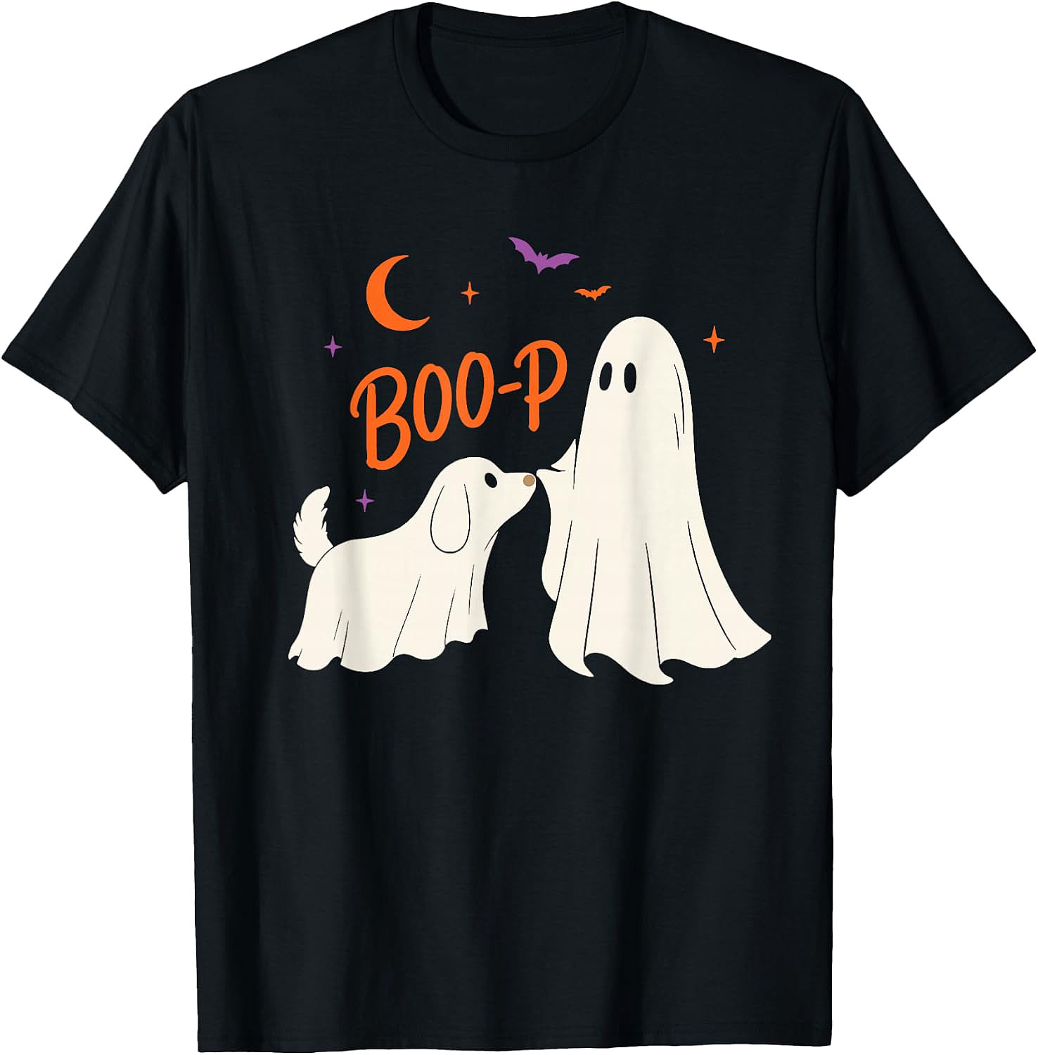 Boo-p Ghost Dog Halloween T-Shirt | Funny Dog Lover Tee