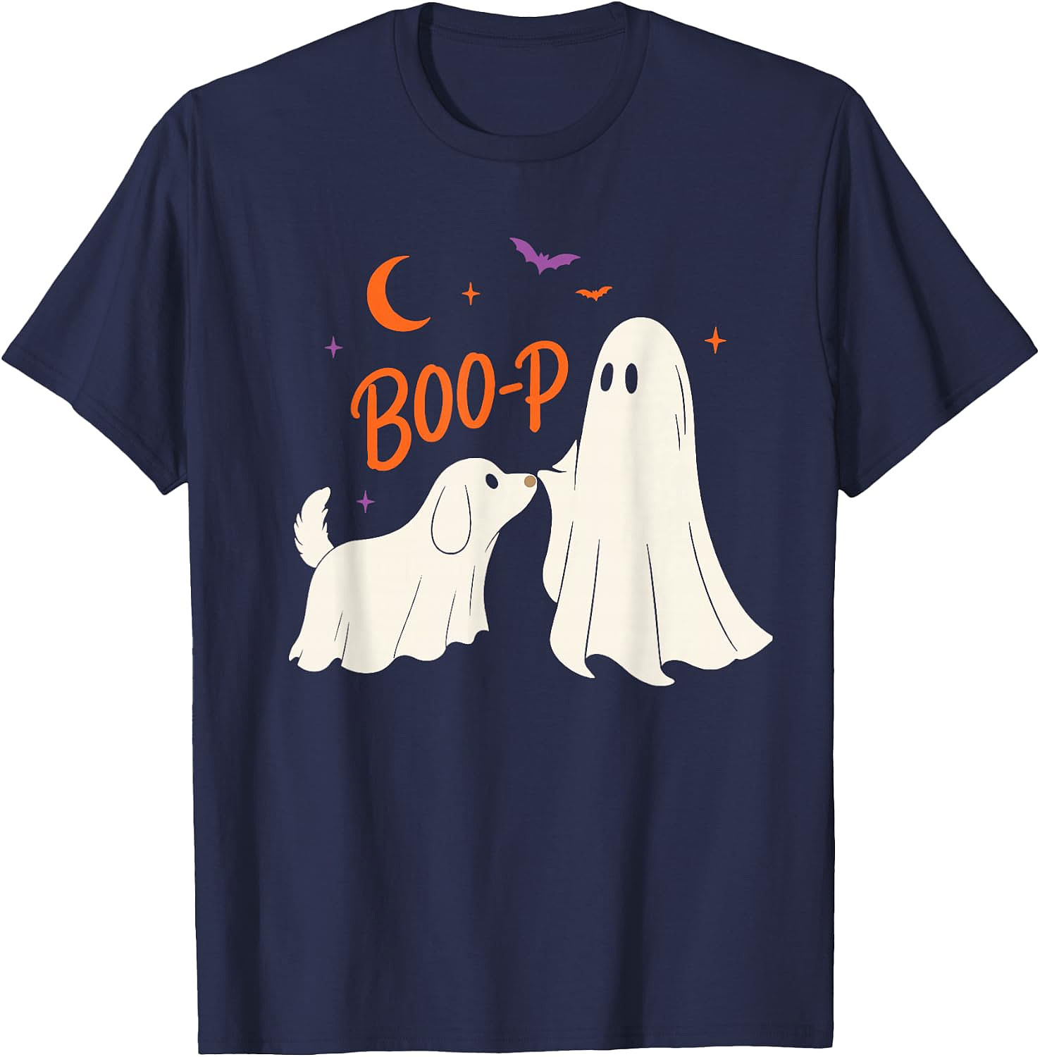 Boo-p Ghost Dog Halloween T-Shirt | Funny Dog Lover Tee
