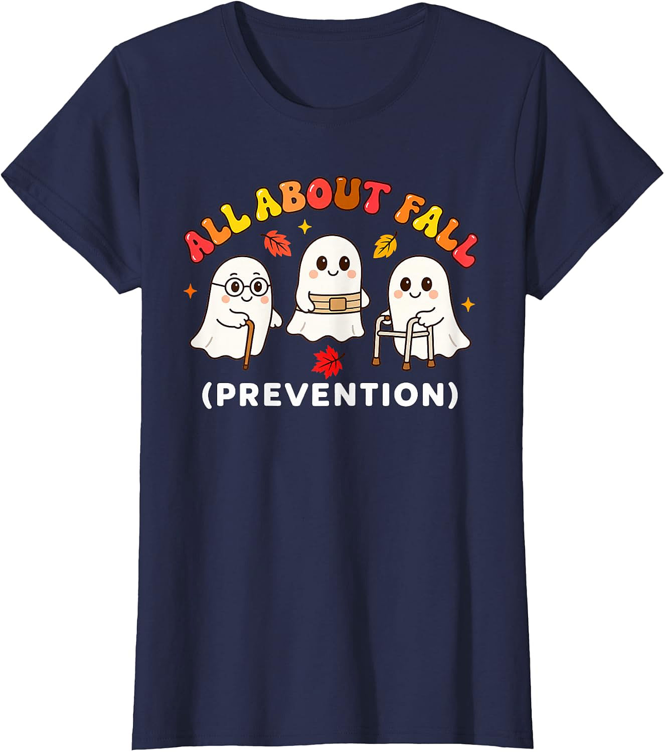 All About Fall Prevention Ghost T-Shirt | Funny Halloween Tee