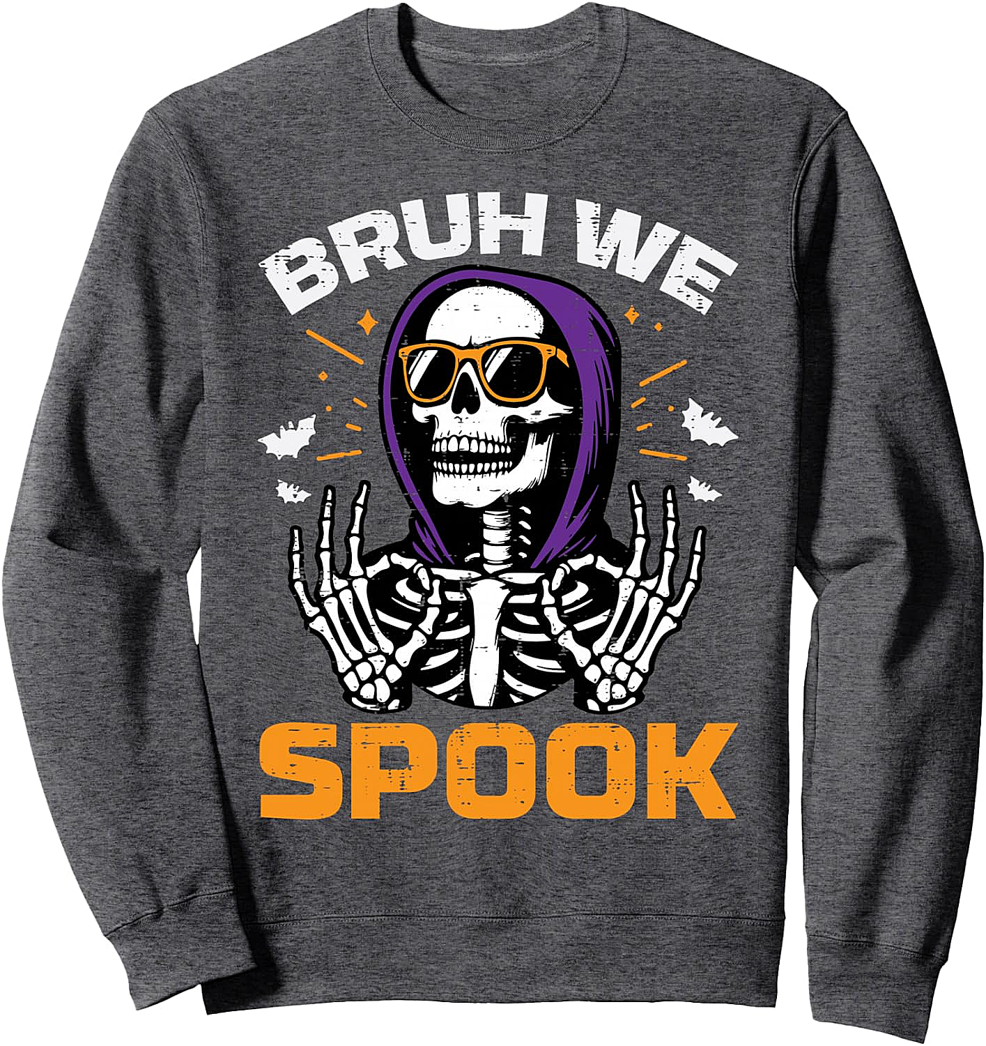  Bruh We Spook Skeleton Meme Halloween Sweatshirt Funny Tee
