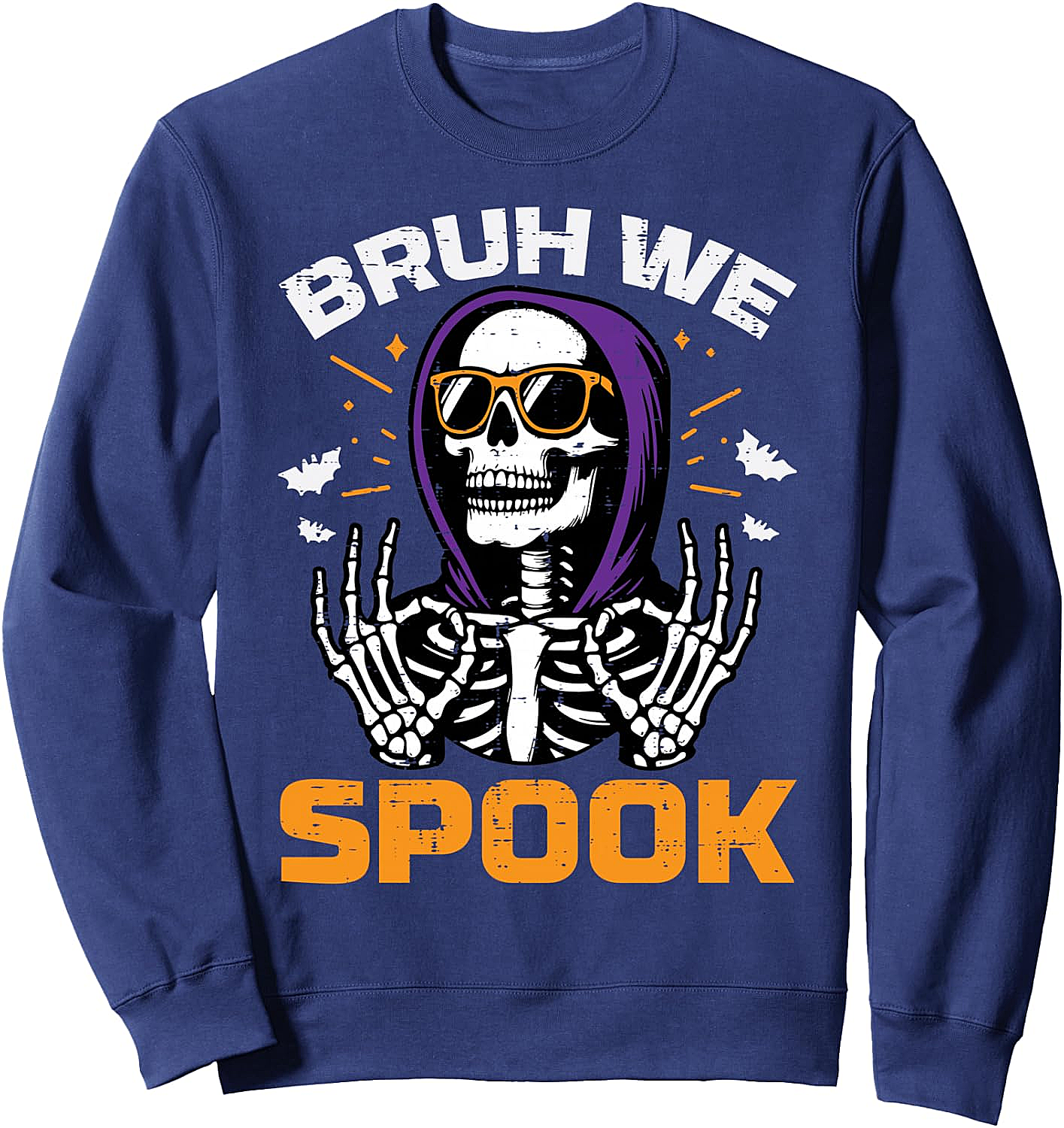  Bruh We Spook Skeleton Meme Halloween Sweatshirt Funny Tee