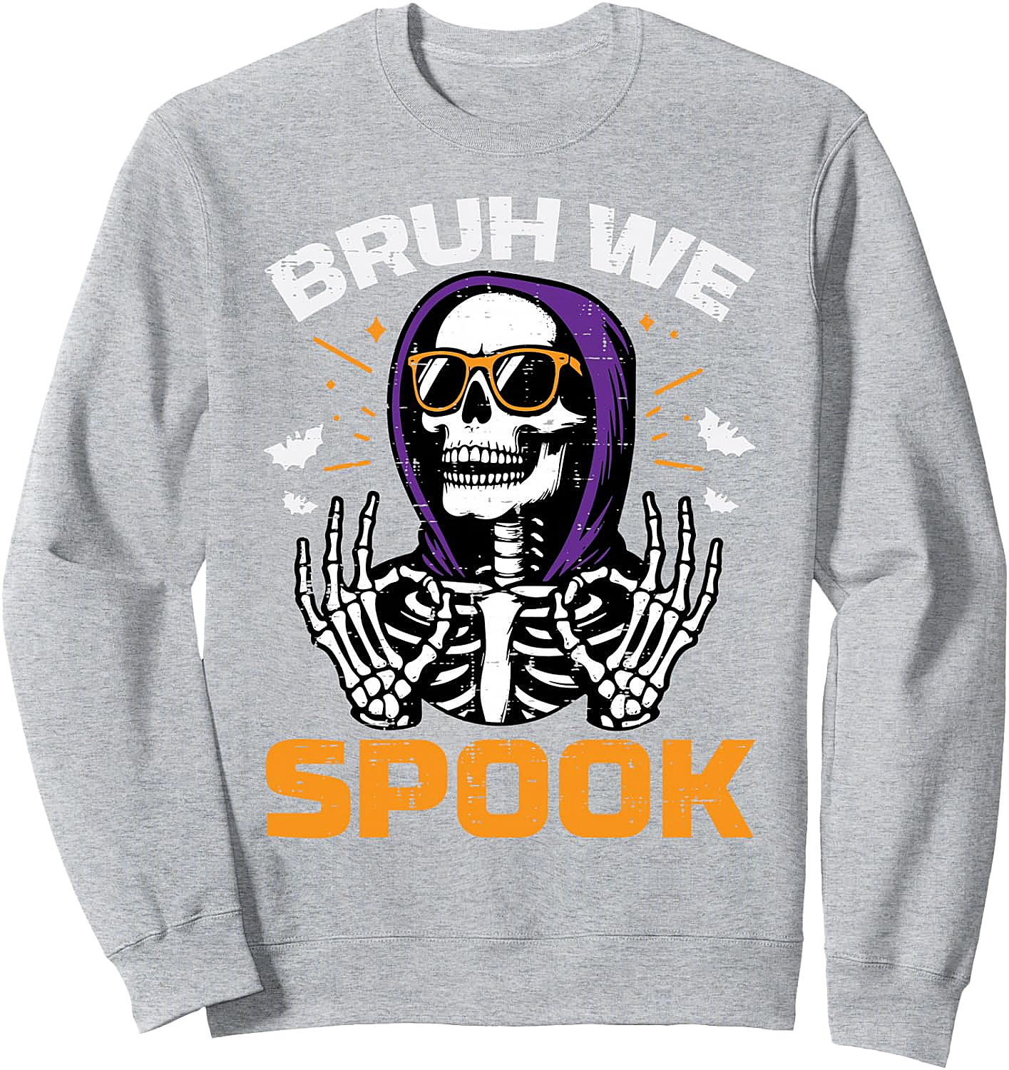 Bruh We Spook Skeleton Meme Halloween Sweatshirt Funny Tee