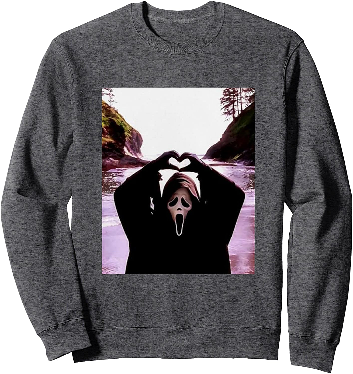 Ghostface Heart Scary Movie Sweatshirt Halloween Apparel
