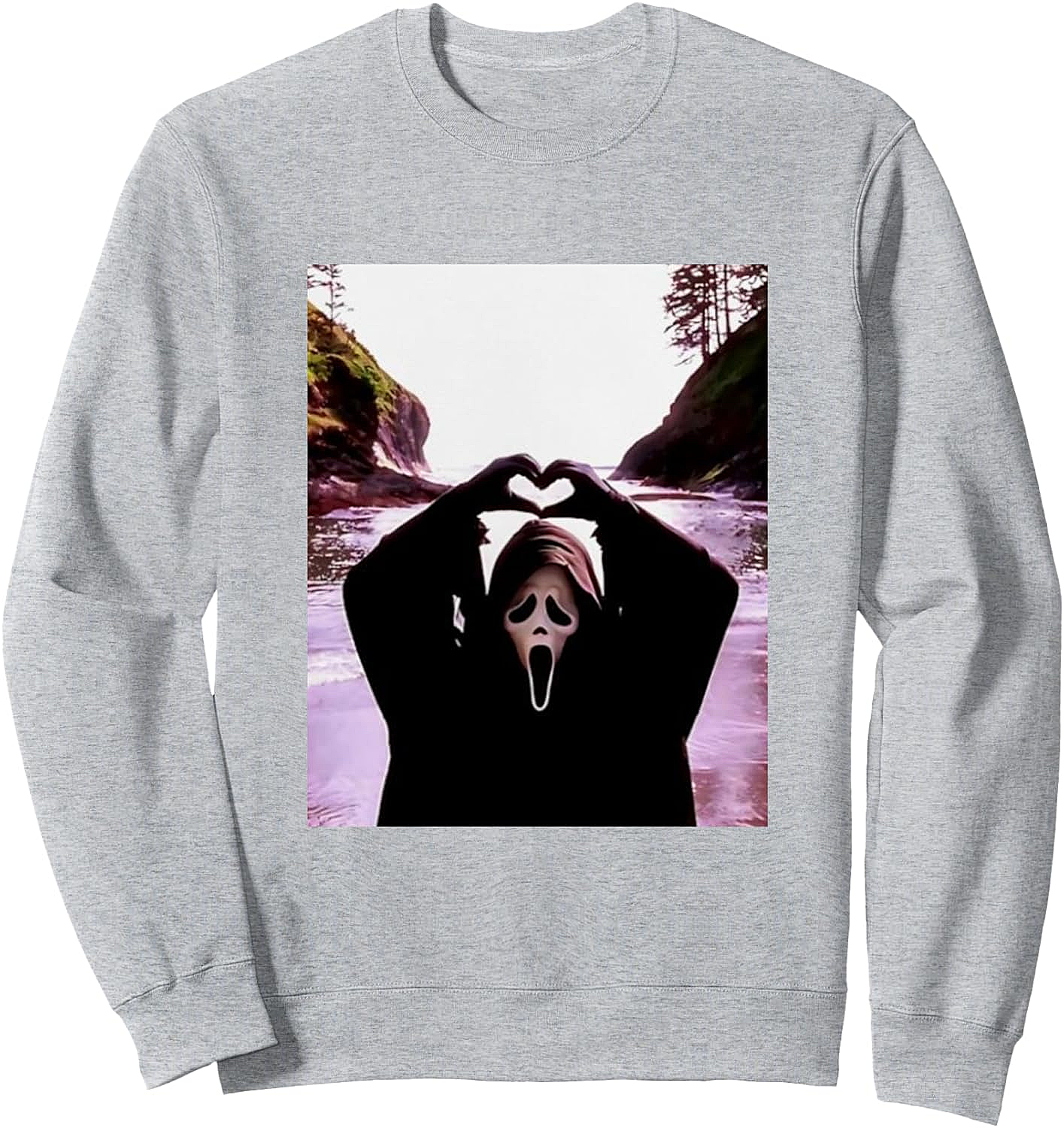 Ghostface Heart Scary Movie Sweatshirt Halloween Apparel