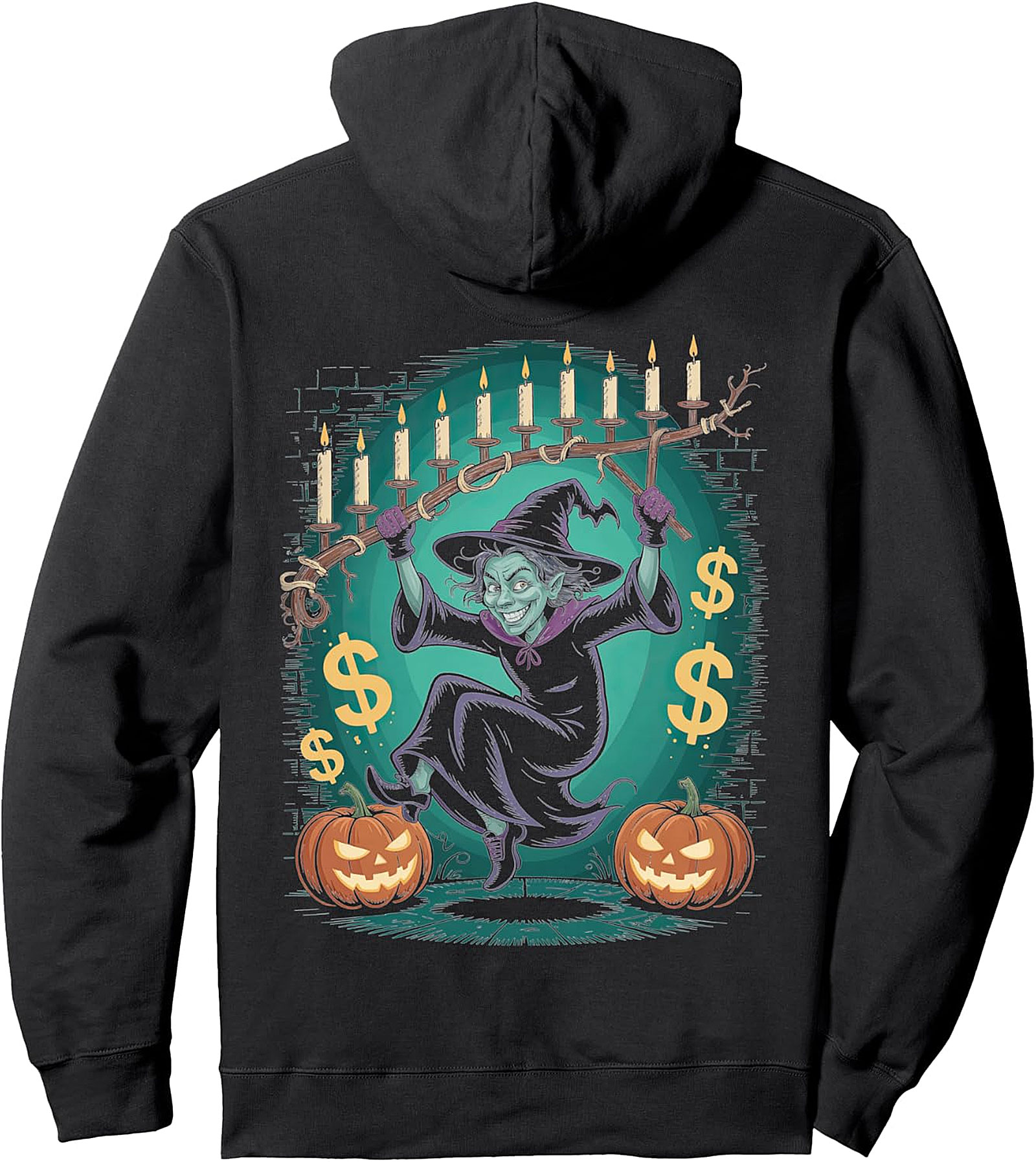 Spooky Witch Halloween Pullover Hoodie | Cozy & Unique