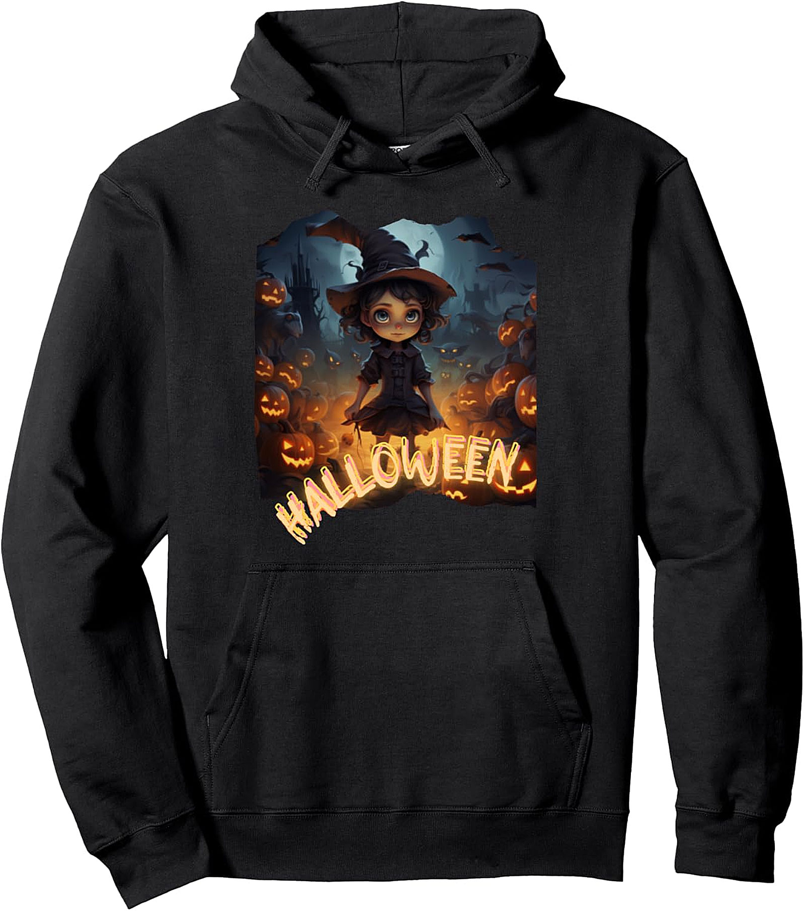 Cute Little Witch Pullover Hoodie | Cozy Halloween Style
