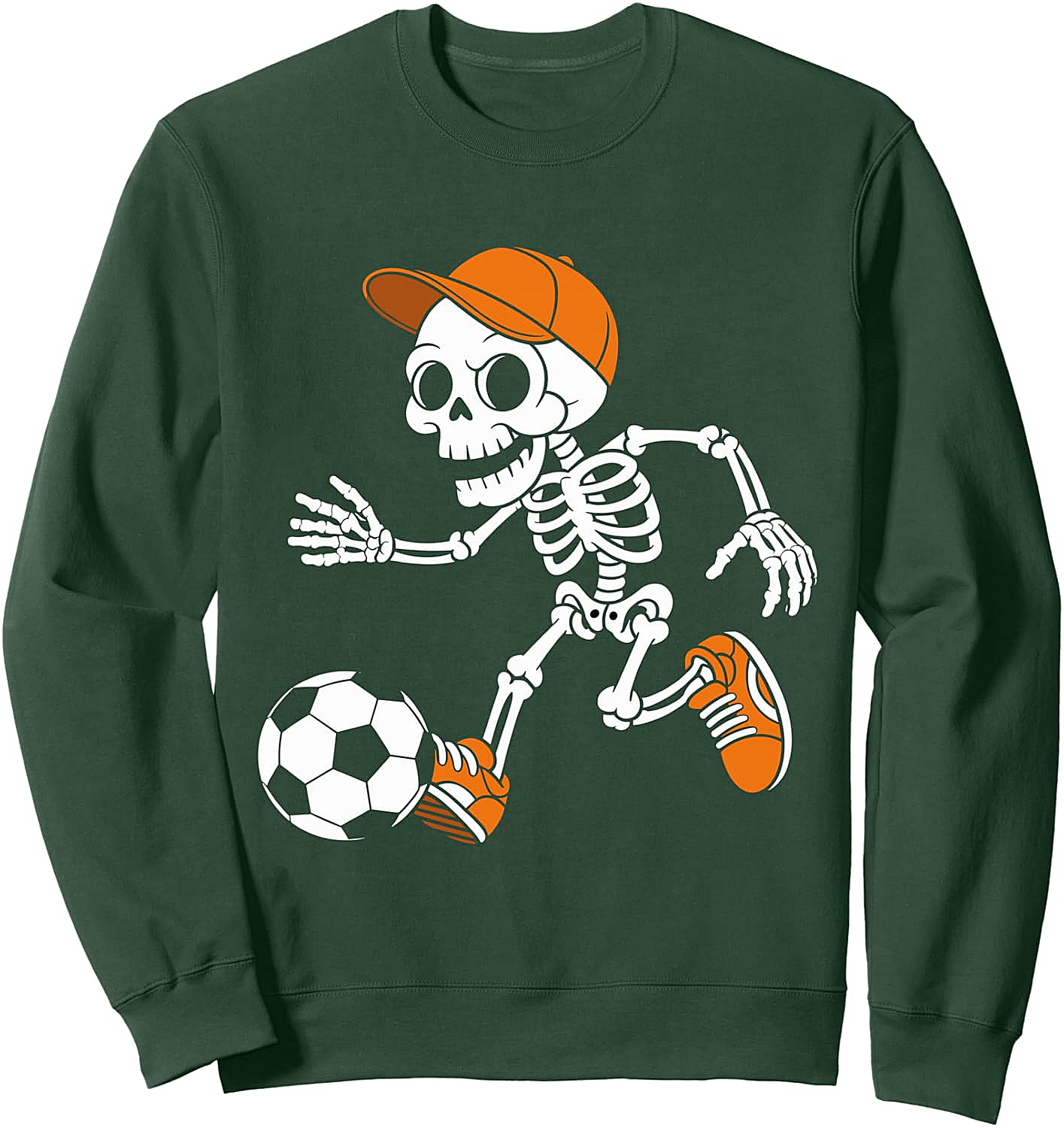  Skeleton Soccer Halloween Funny Football Sweatshirt