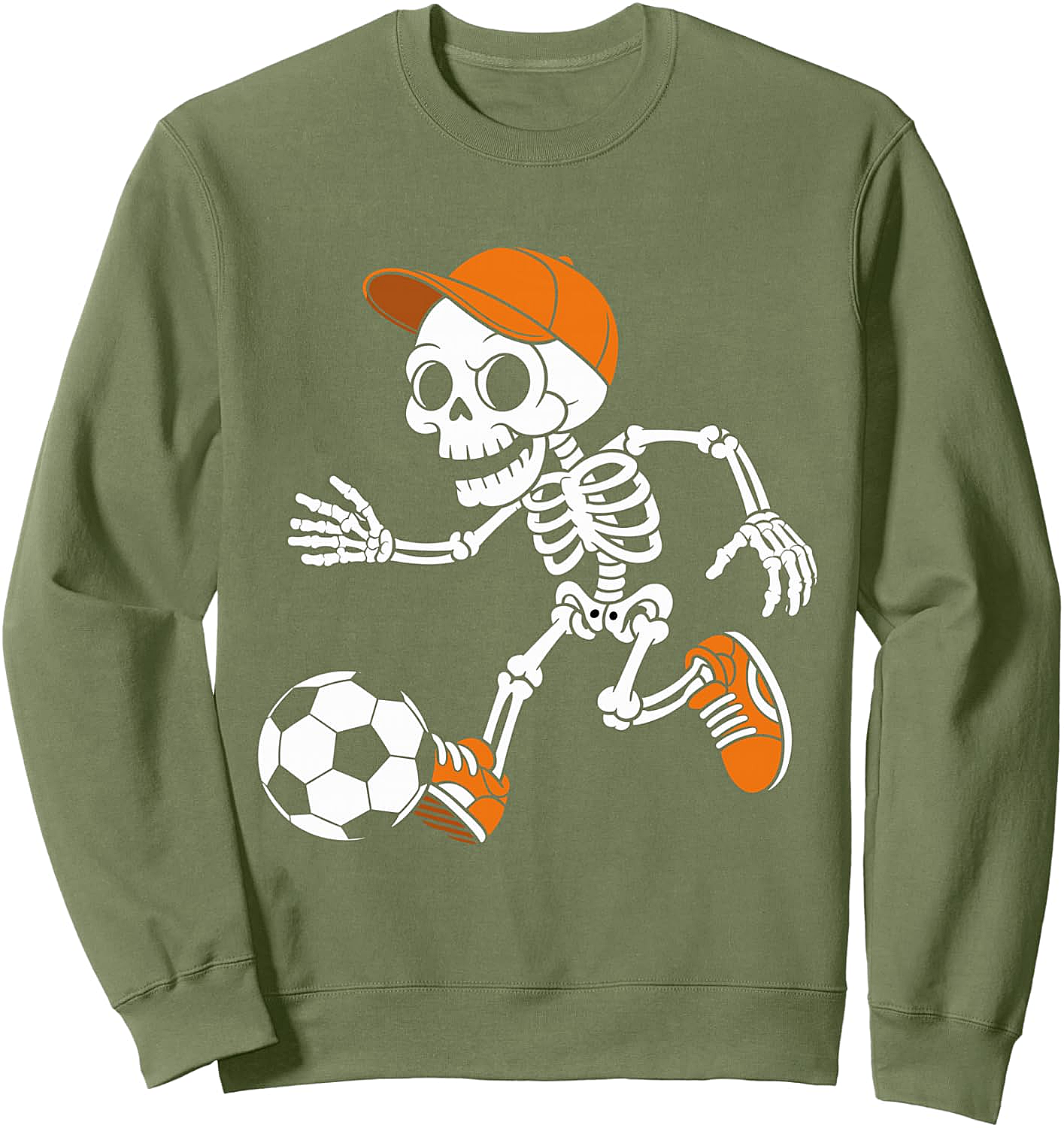  Skeleton Soccer Halloween Funny Football Sweatshirt