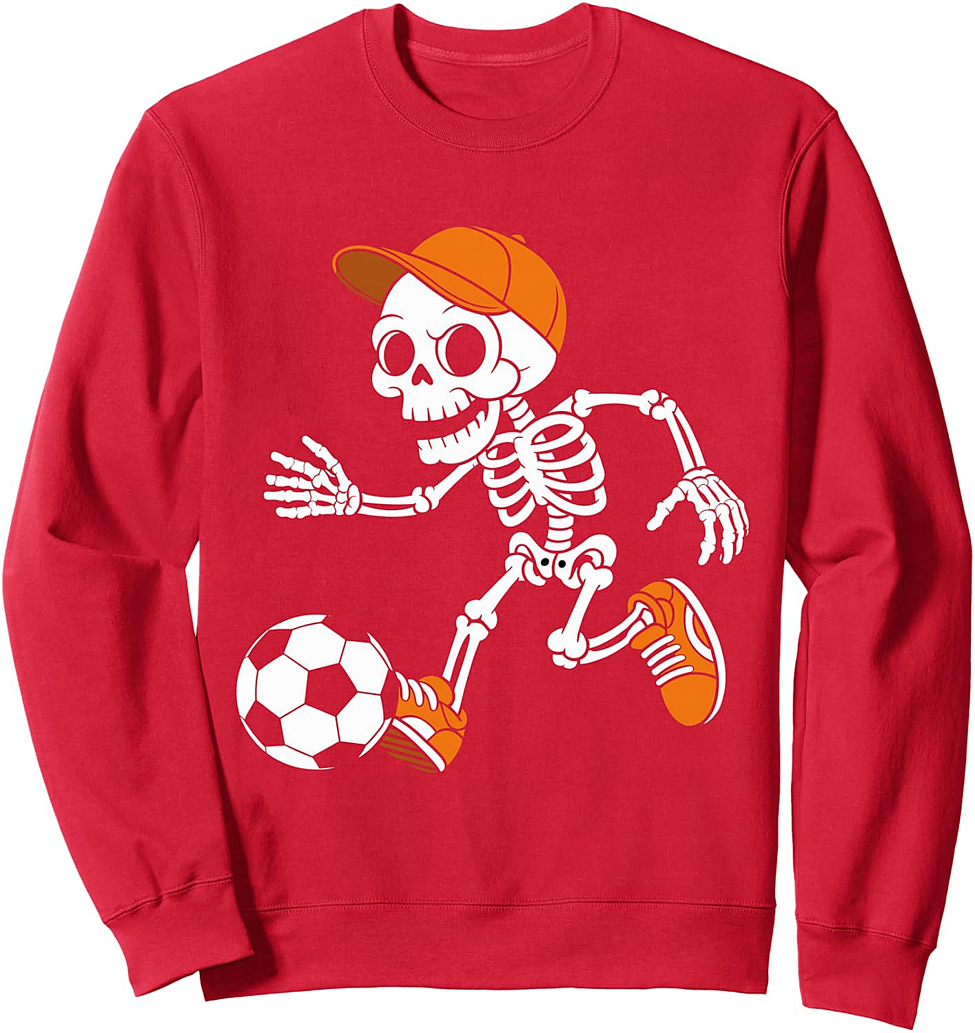  Skeleton Soccer Halloween Funny Football Sweatshirt