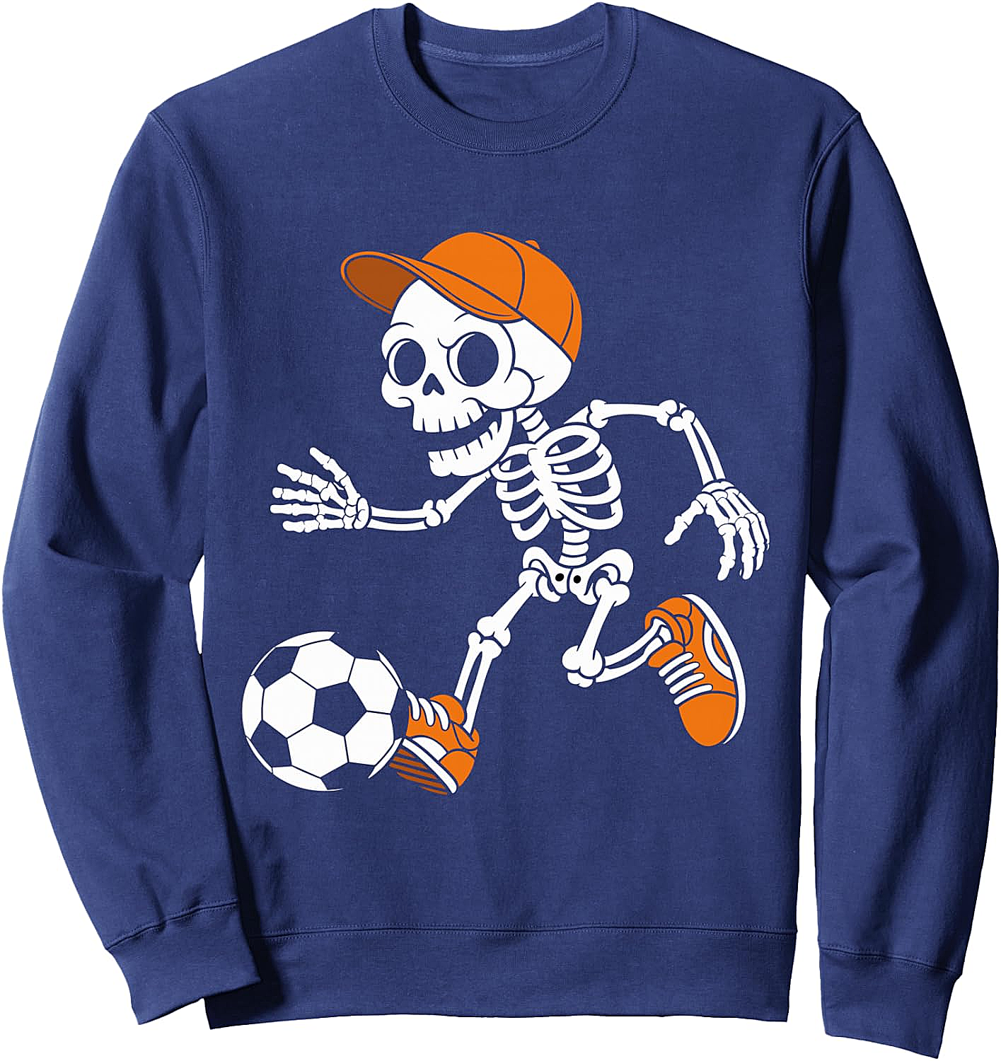 Skeleton Soccer Halloween Funny Football Sweatshirt