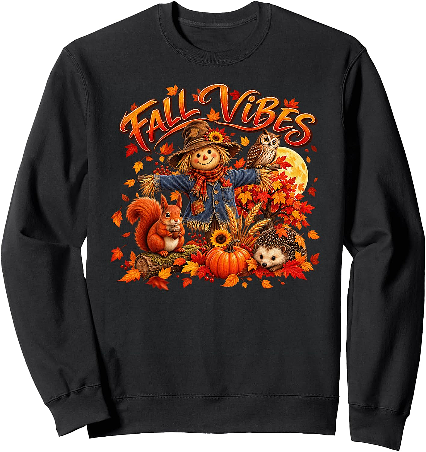 Fall Vibes Autumn Leaves Pumpkin Harvest Season Sweatshirt