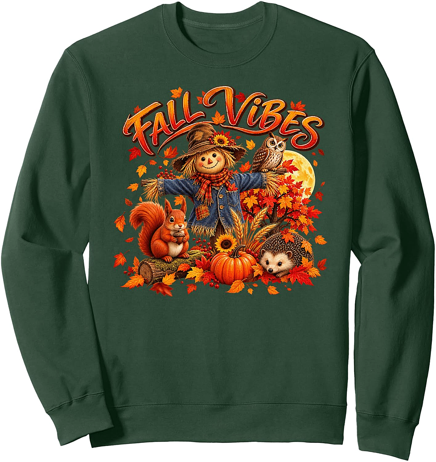 Fall Vibes Autumn Leaves Pumpkin Harvest Season Sweatshirt
