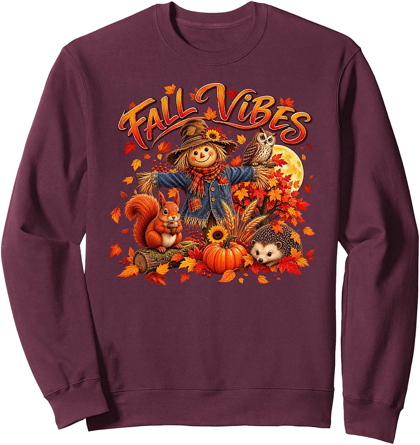 Fall Vibes Autumn Leaves Pumpkin Harvest Season Sweatshirt