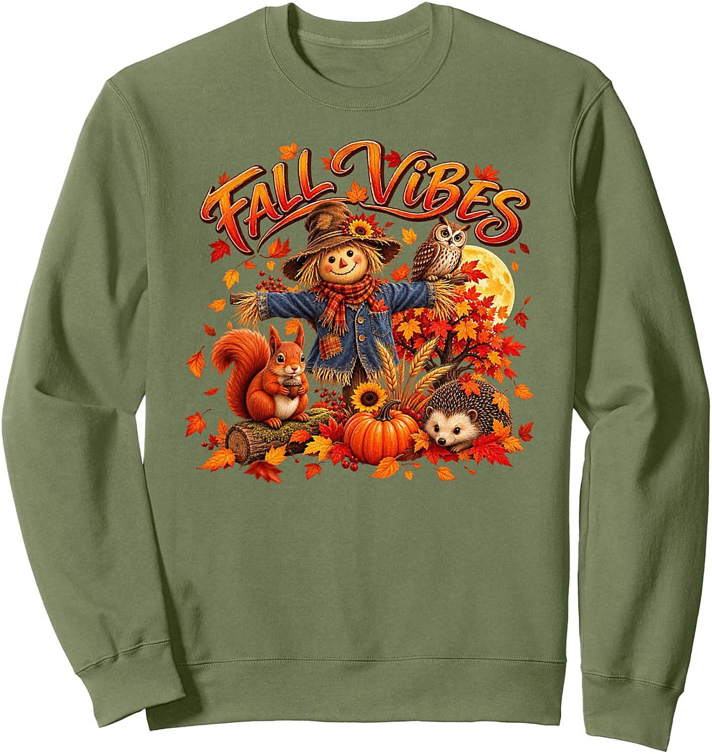 Fall Vibes Autumn Leaves Pumpkin Harvest Season Sweatshirt