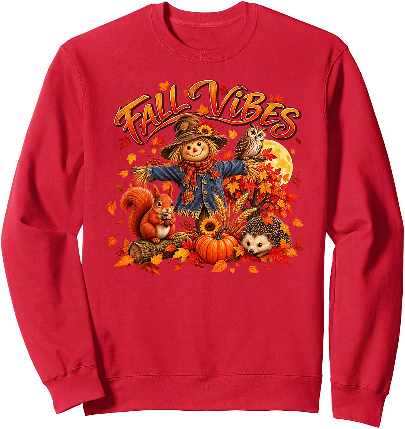 Fall Vibes Autumn Leaves Pumpkin Harvest Season Sweatshirt