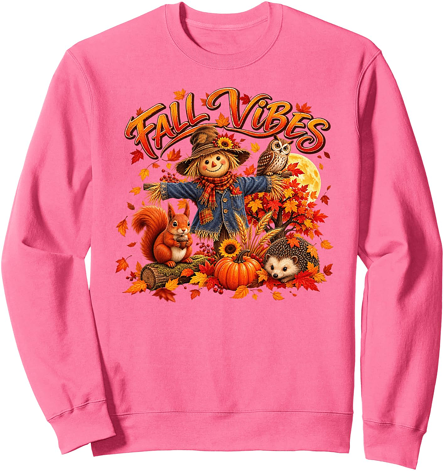 Fall Vibes Autumn Leaves Pumpkin Harvest Season Sweatshirt
