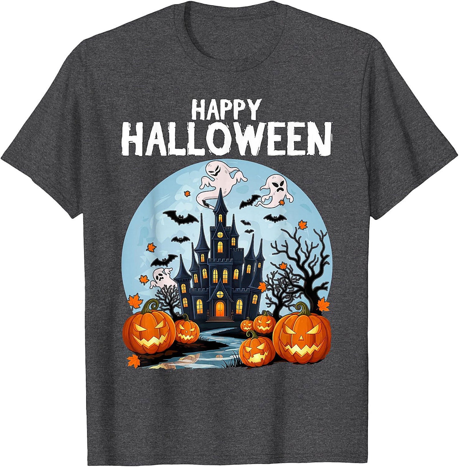 Spooky Haunted House Halloween T-Shirt | Jack-O'-Lanterns