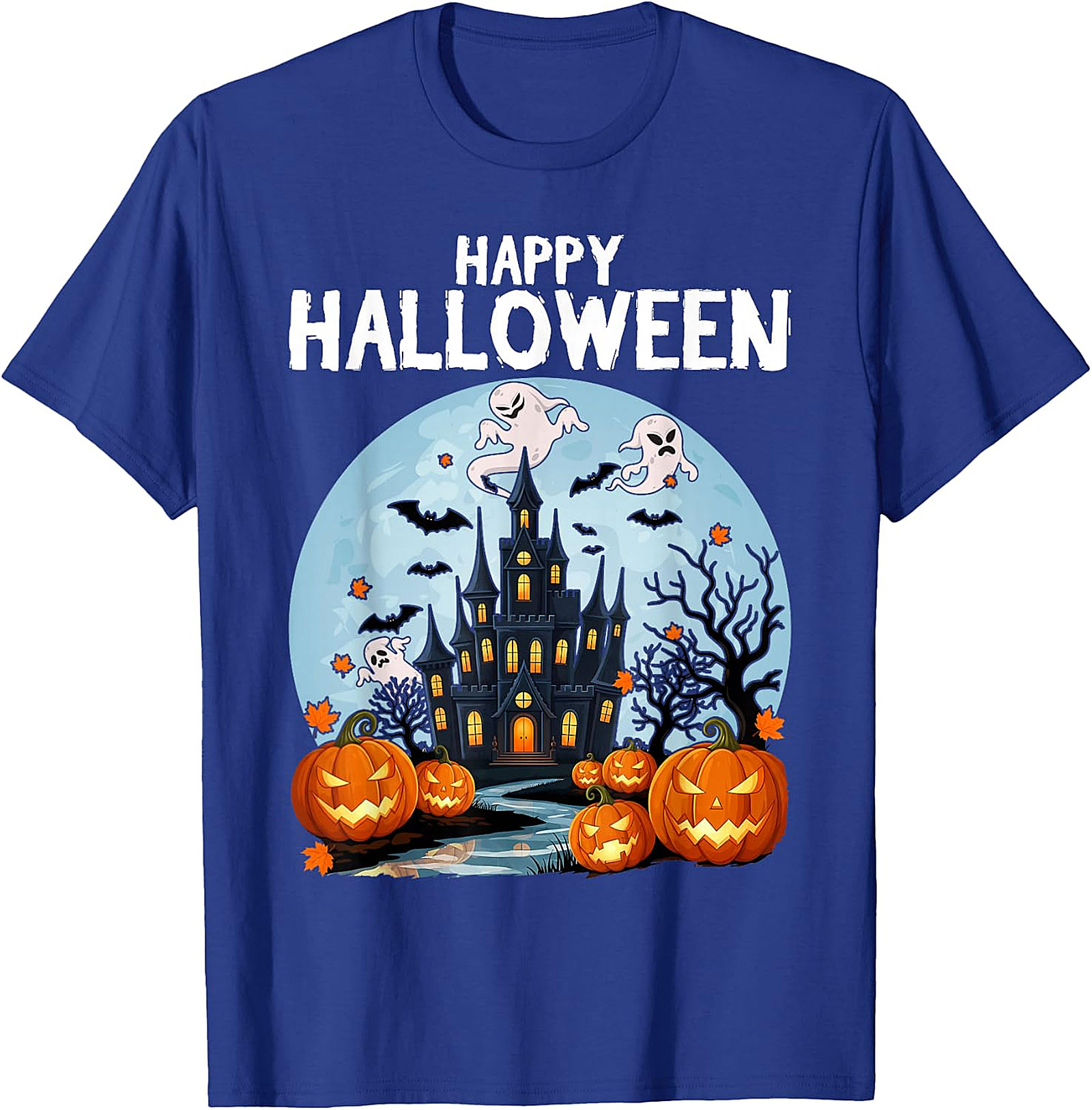 Spooky Haunted House Halloween T-Shirt | Jack-O'-Lanterns