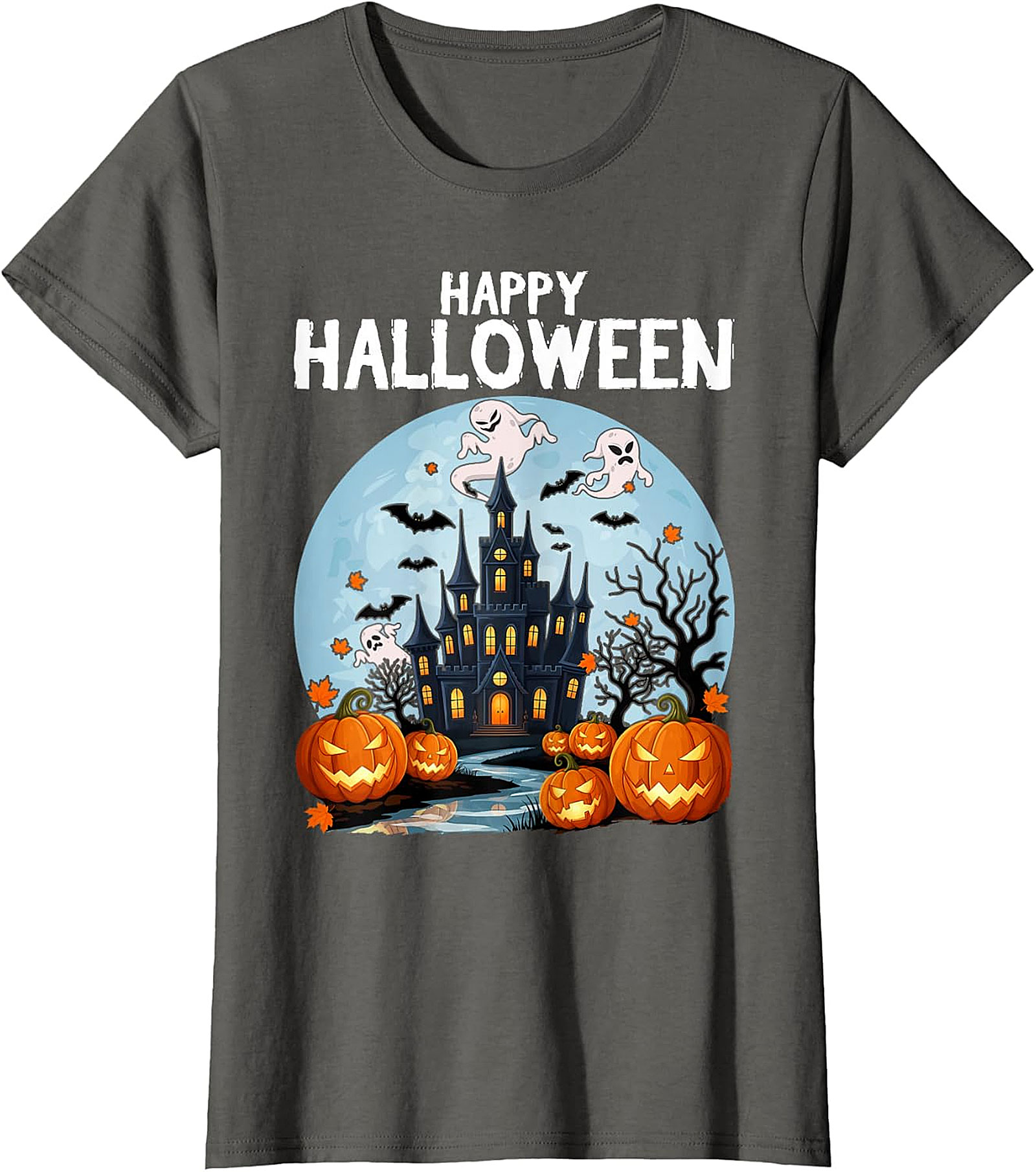 Spooky Haunted House Halloween T-Shirt | Jack-O'-Lanterns