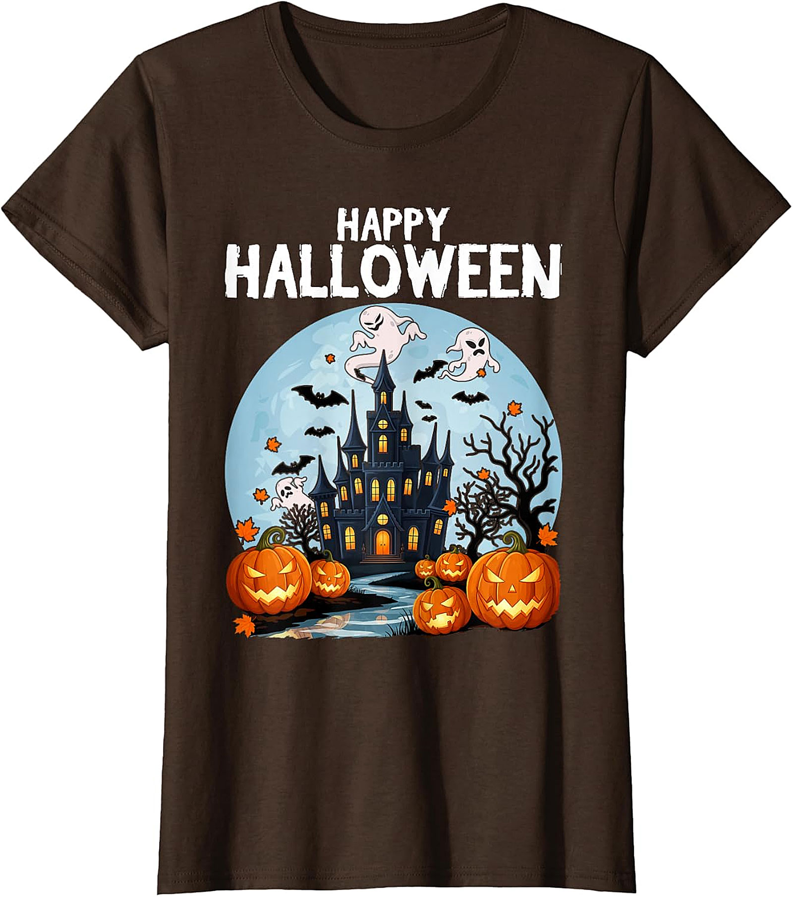 Spooky Haunted House Halloween T-Shirt | Jack-O'-Lanterns