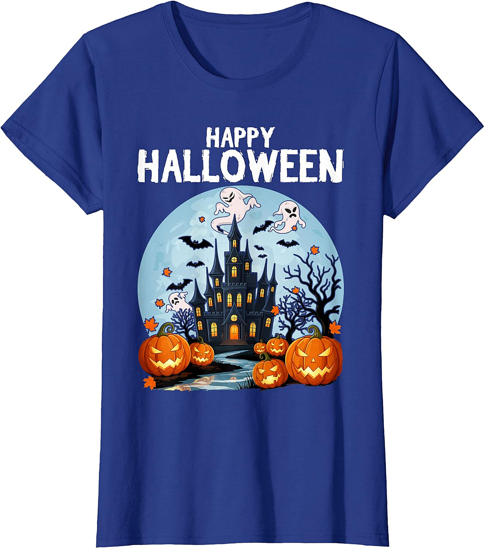 Spooky Haunted House Halloween T-Shirt | Jack-O'-Lanterns