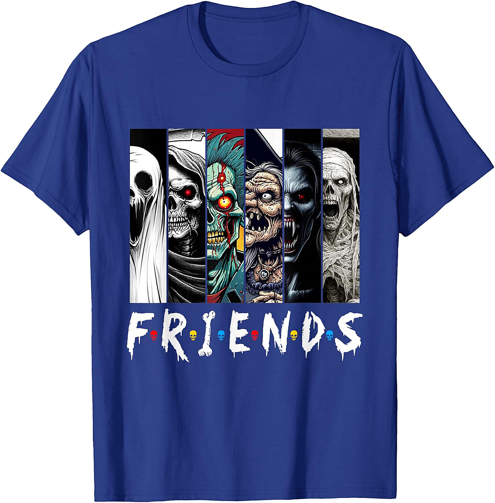 Horror Friends Mashup T-Shirt - Spooky Monster Graphic Tee