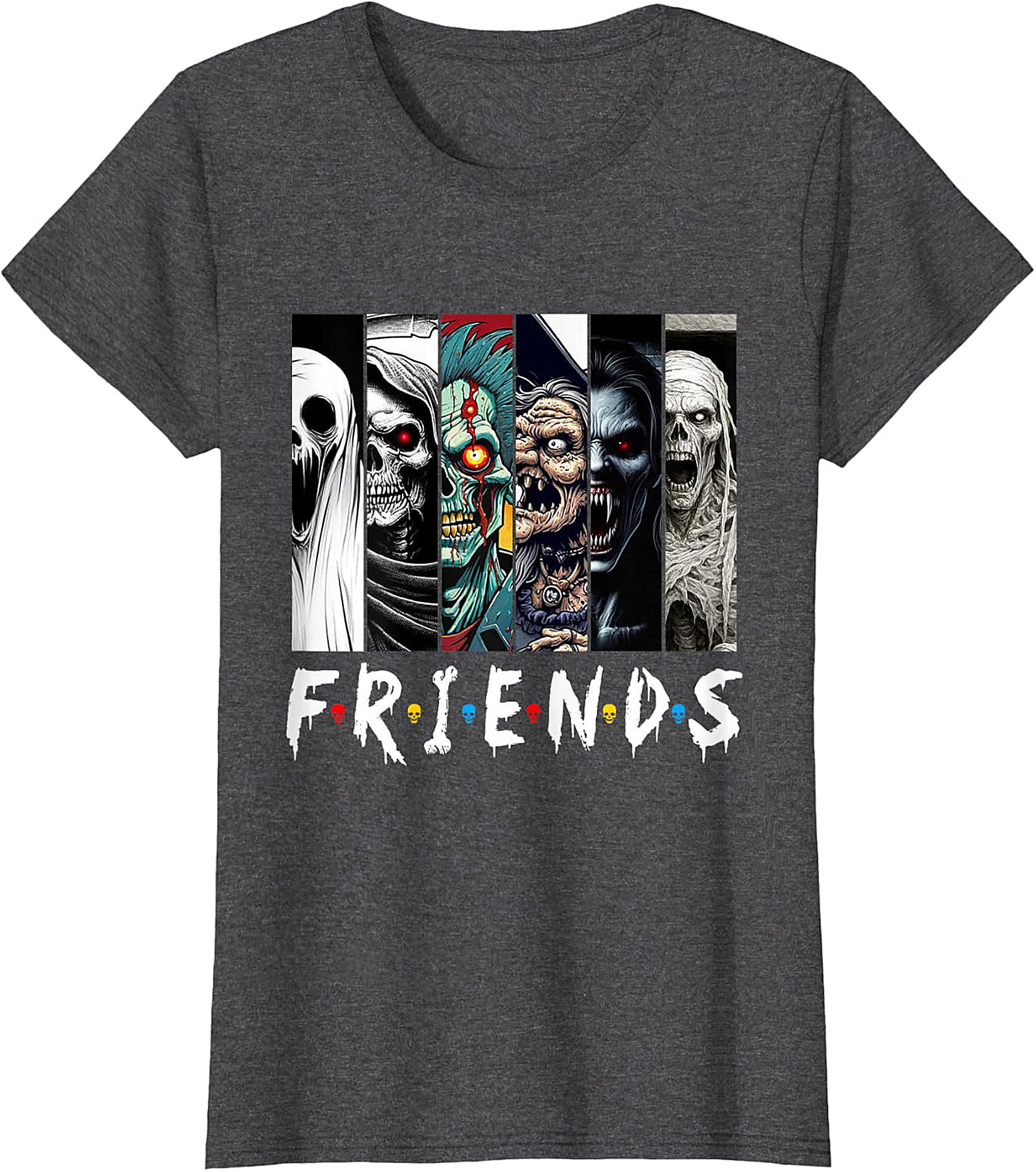 Horror Friends Mashup T-Shirt - Spooky Monster Graphic Tee