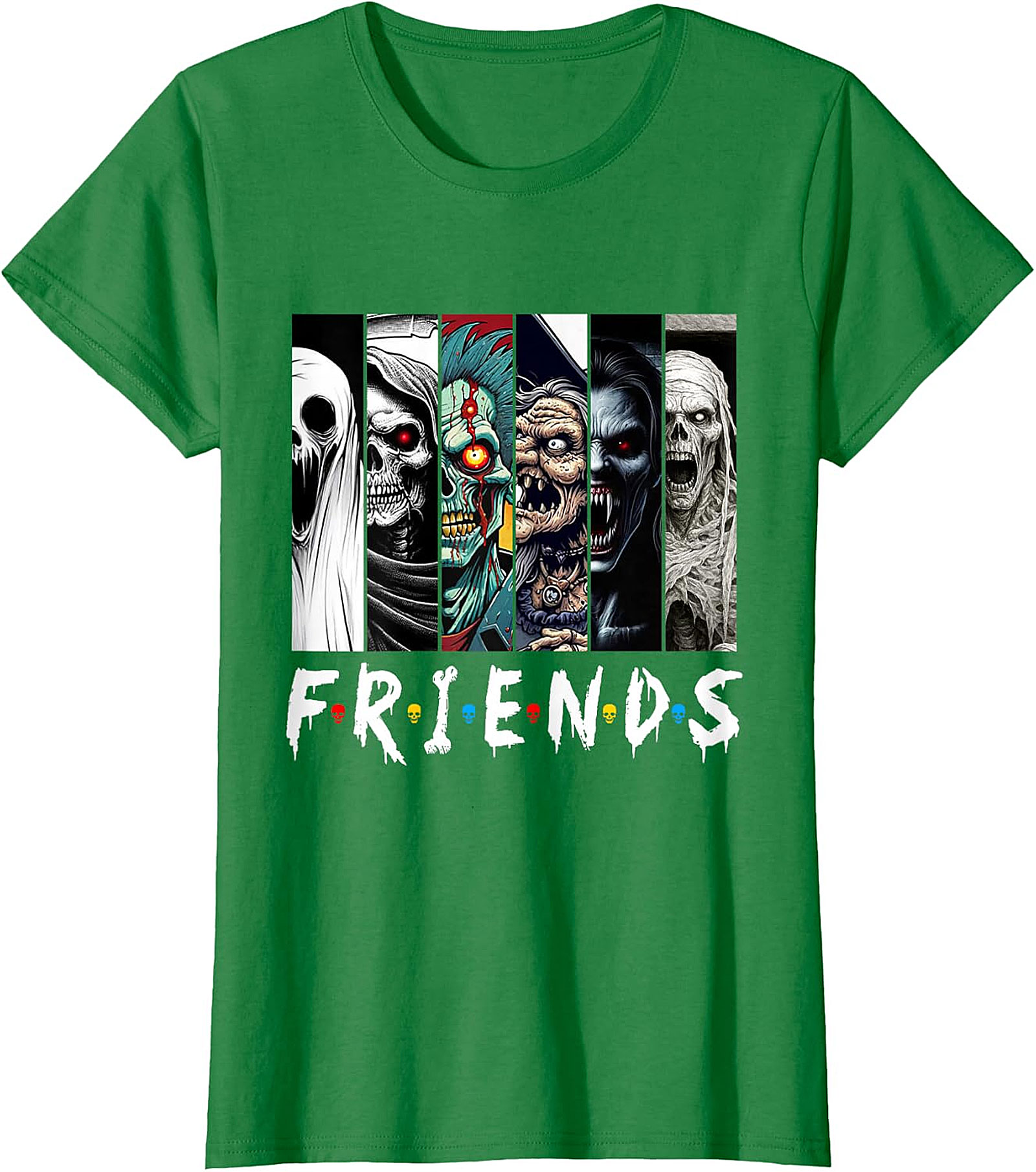 Horror Friends Mashup T-Shirt - Spooky Monster Graphic Tee