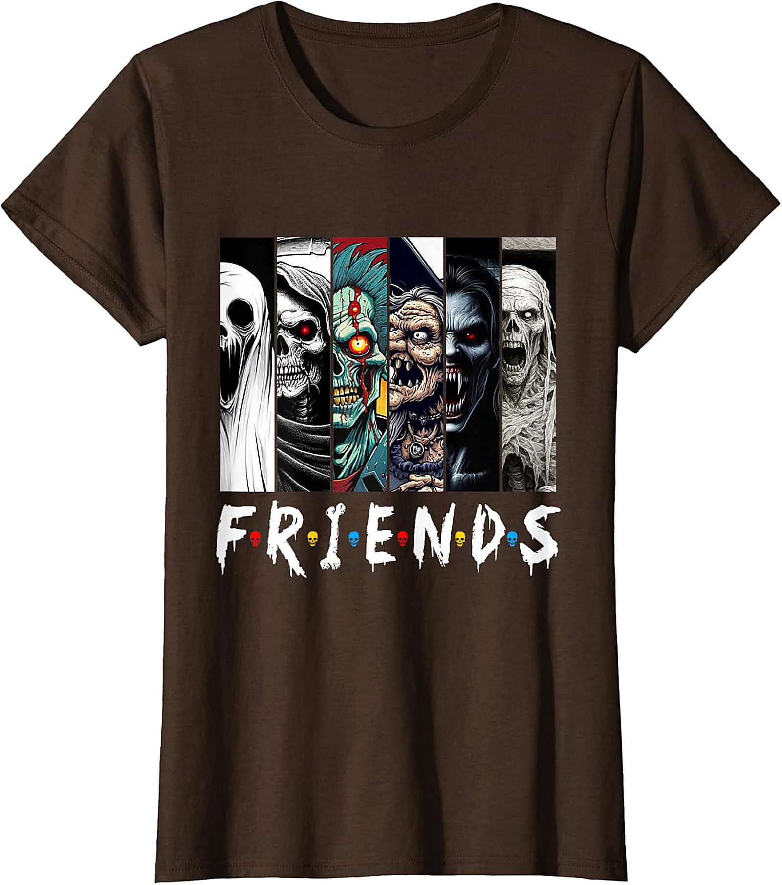 Horror Friends Mashup T-Shirt - Spooky Monster Graphic Tee