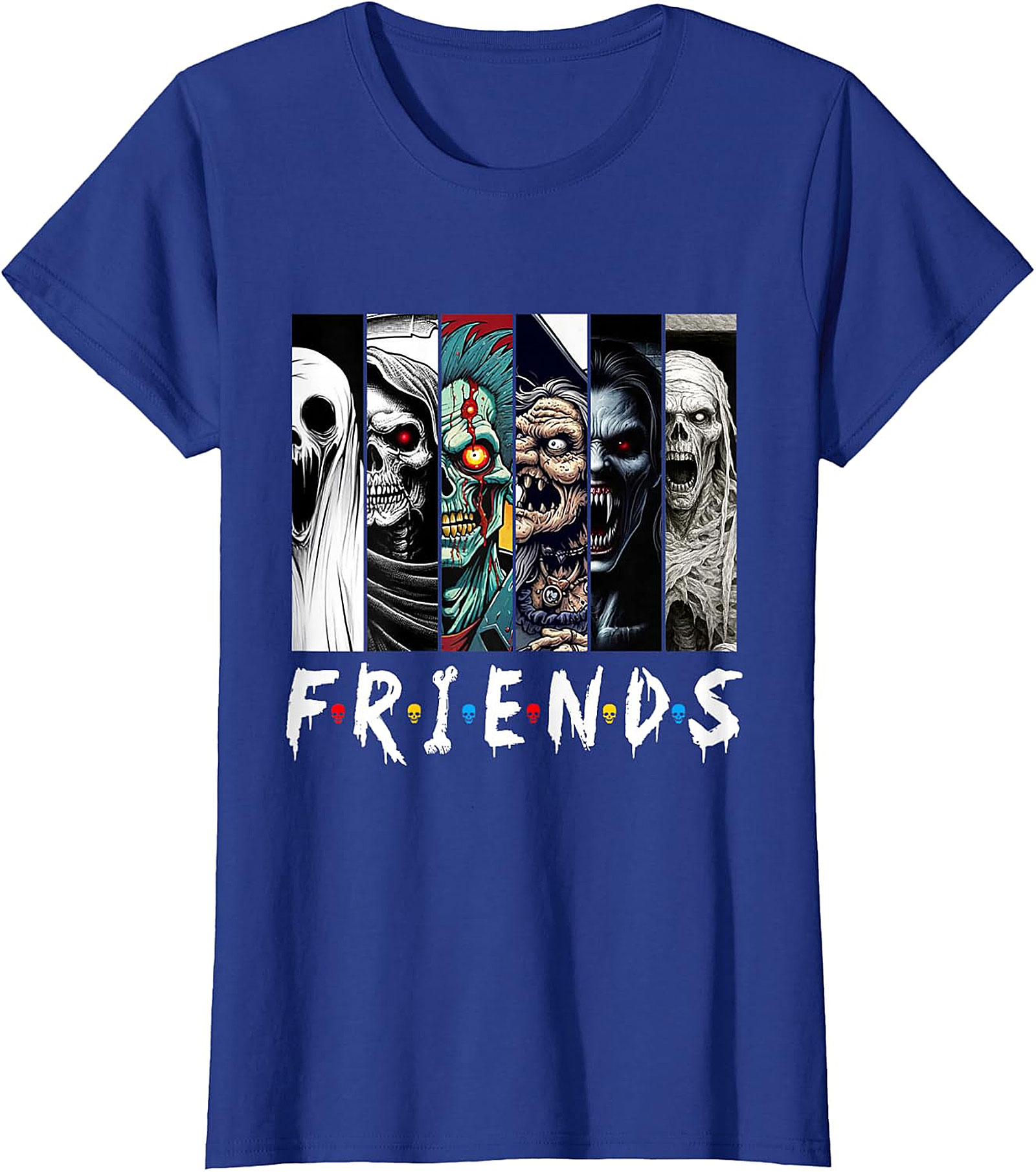 Horror Friends Mashup T-Shirt - Spooky Monster Graphic Tee