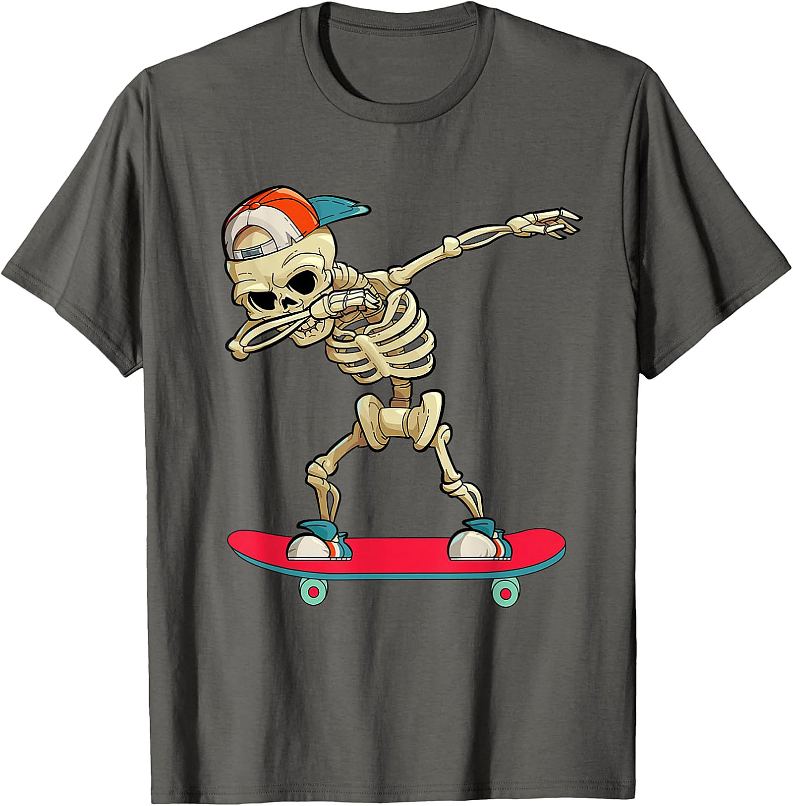 Dabbing Skeleton Skateboarder T-Shirt | Unique Graphic Tee