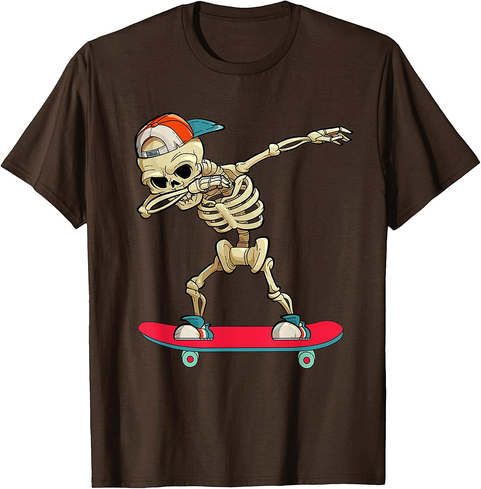 Dabbing Skeleton Skateboarder T-Shirt | Unique Graphic Tee