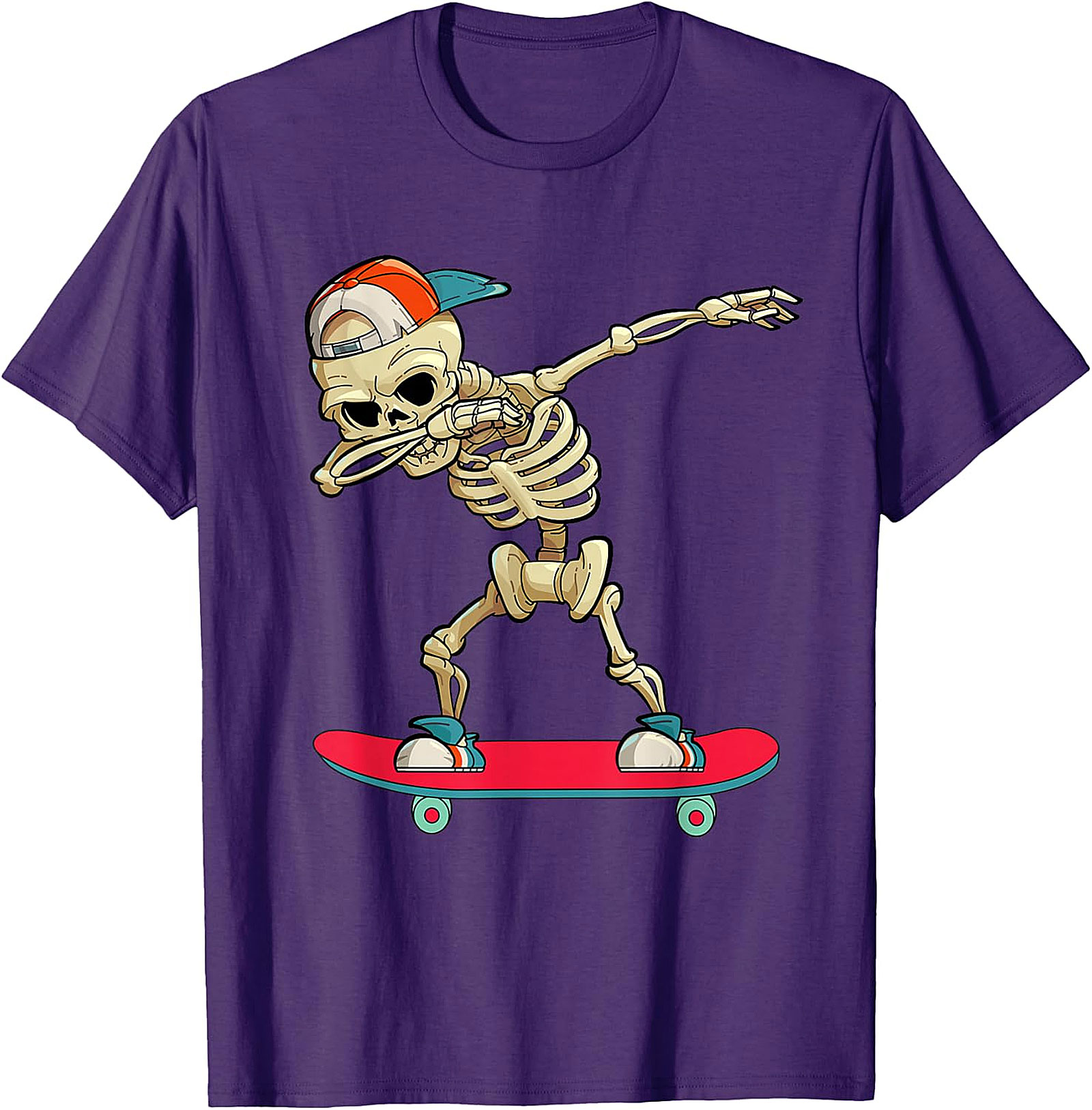 Dabbing Skeleton Skateboarder T-Shirt | Unique Graphic Tee