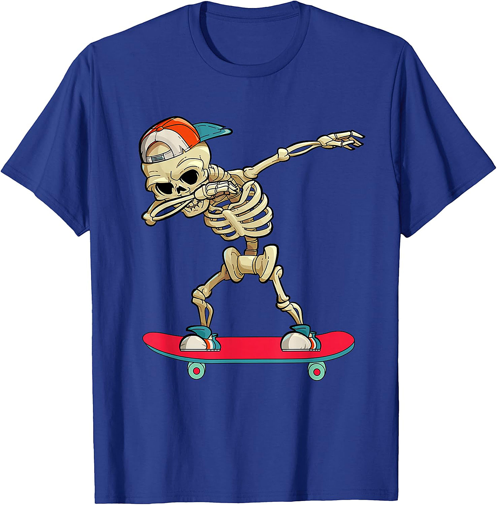 Dabbing Skeleton Skateboarder T-Shirt | Unique Graphic Tee