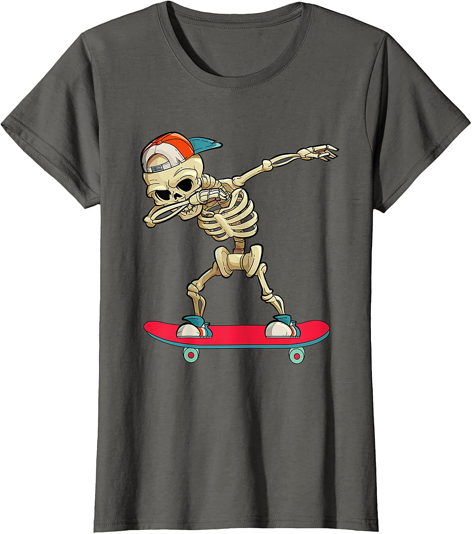 Dabbing Skeleton Skateboarder T-Shirt | Unique Graphic Tee