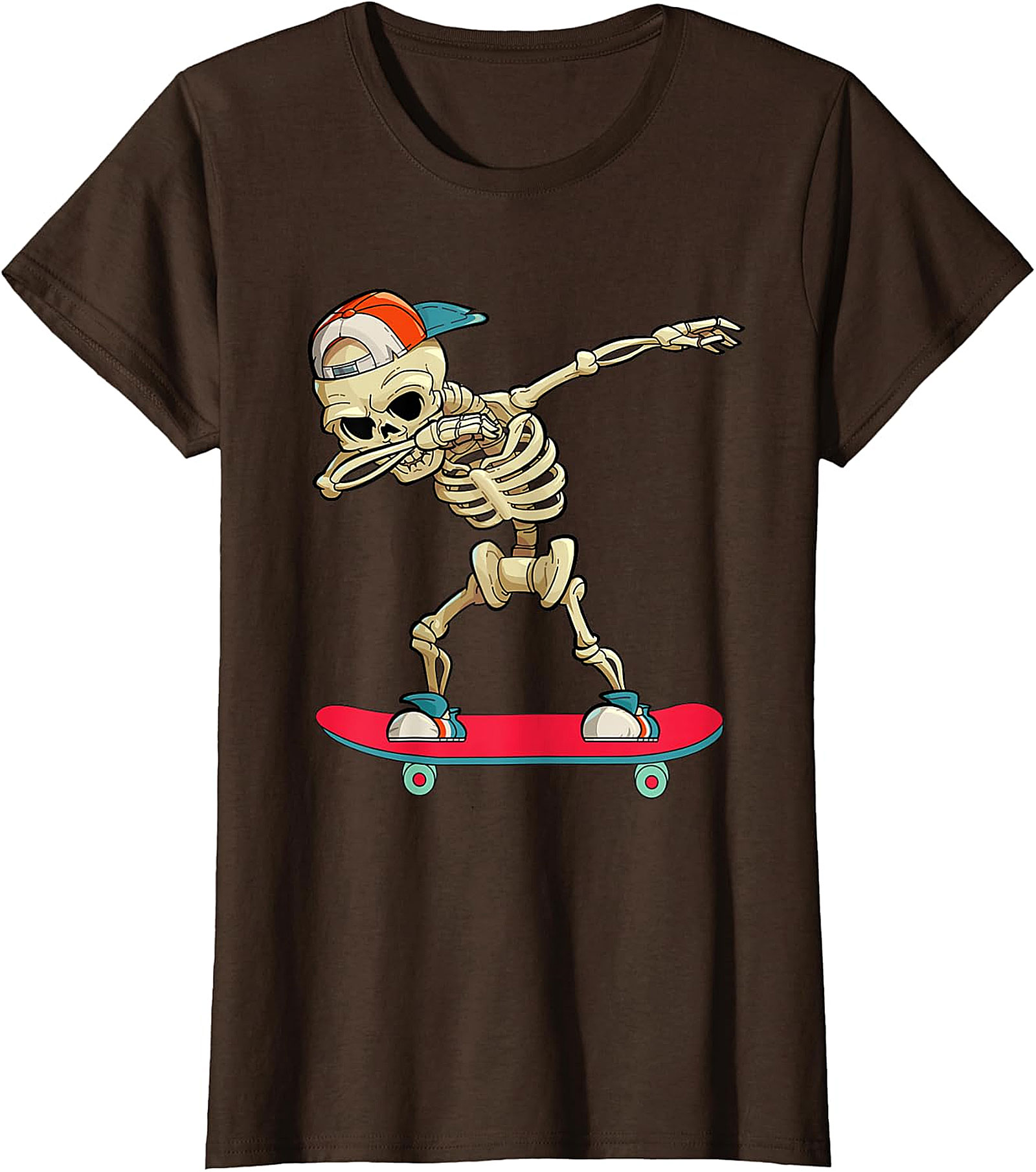 Dabbing Skeleton Skateboarder T-Shirt | Unique Graphic Tee