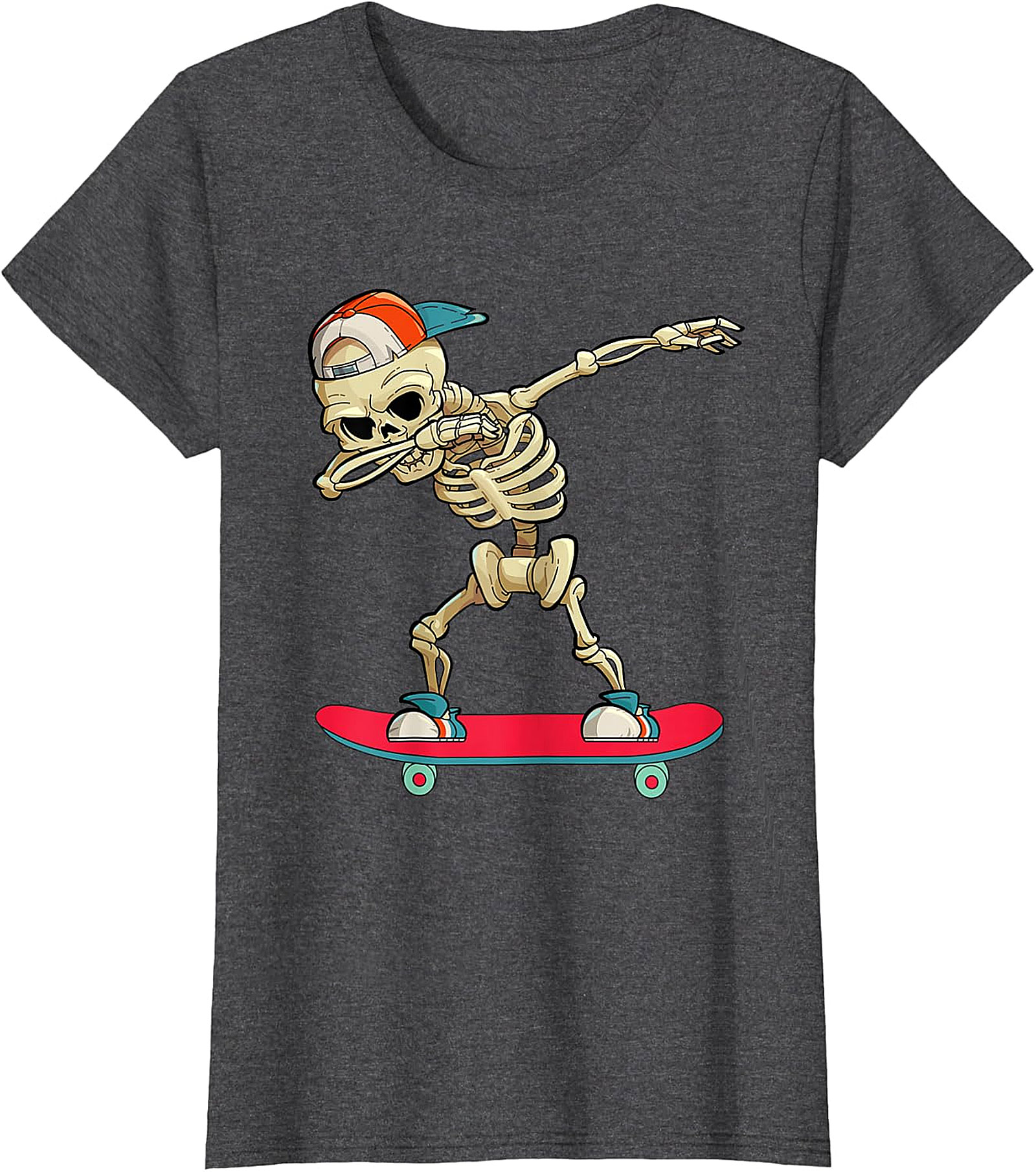 Dabbing Skeleton Skateboarder T-Shirt | Unique Graphic Tee