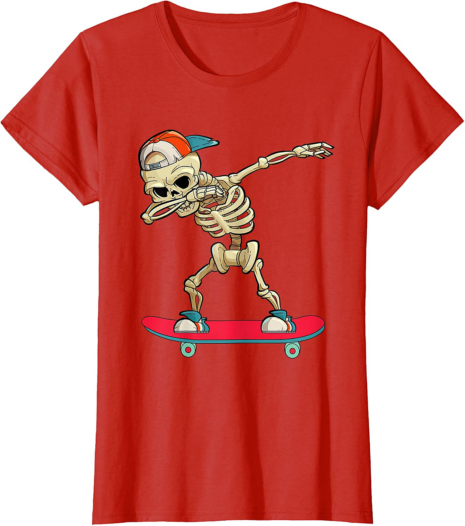 Dabbing Skeleton Skateboarder T-Shirt | Unique Graphic Tee
