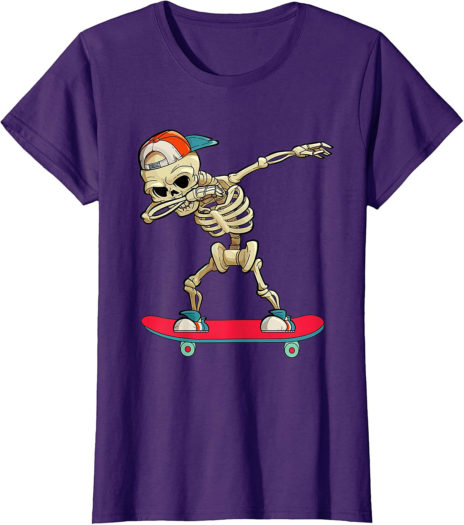 Dabbing Skeleton Skateboarder T-Shirt | Unique Graphic Tee