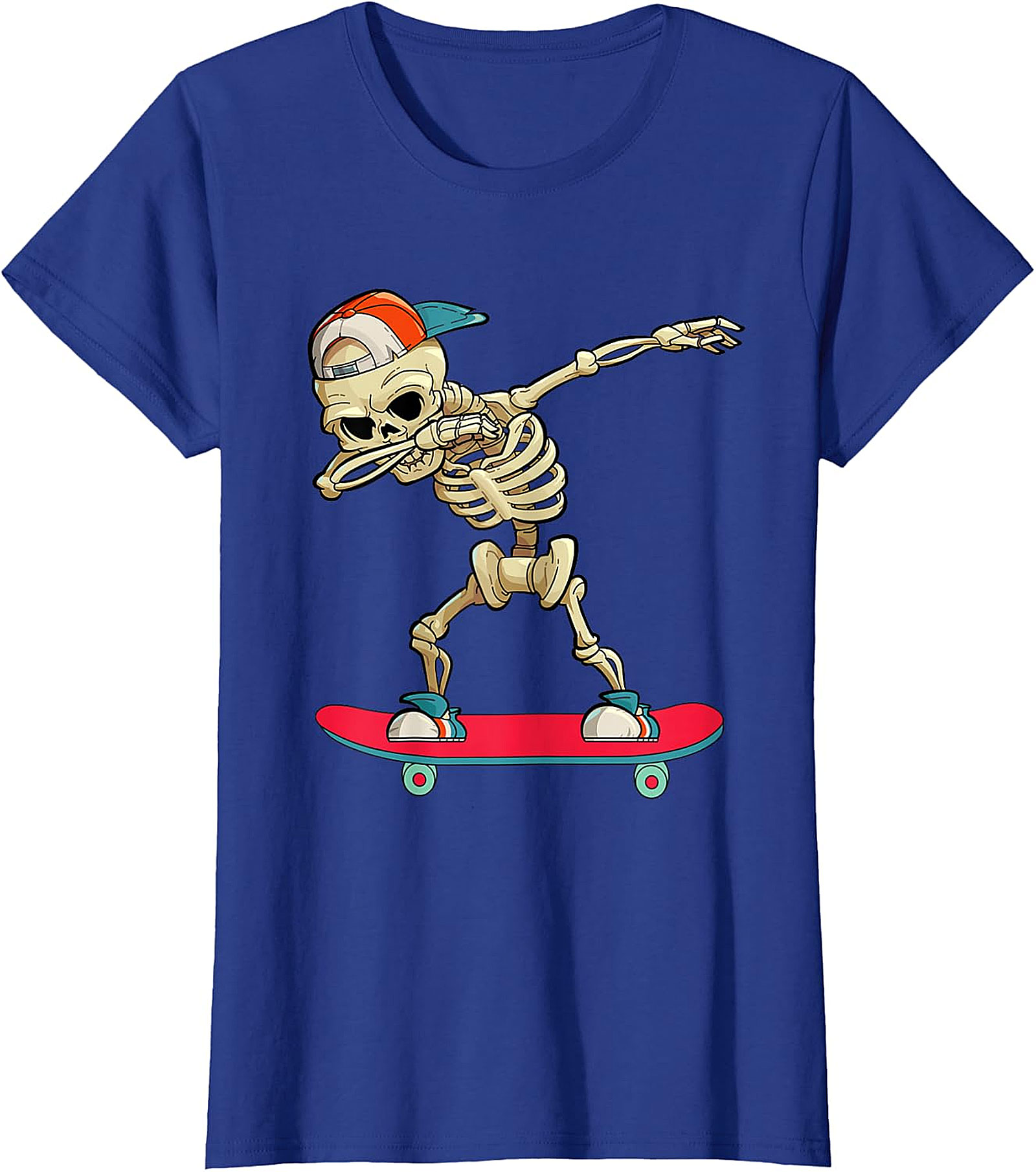 Dabbing Skeleton Skateboarder T-Shirt | Unique Graphic Tee